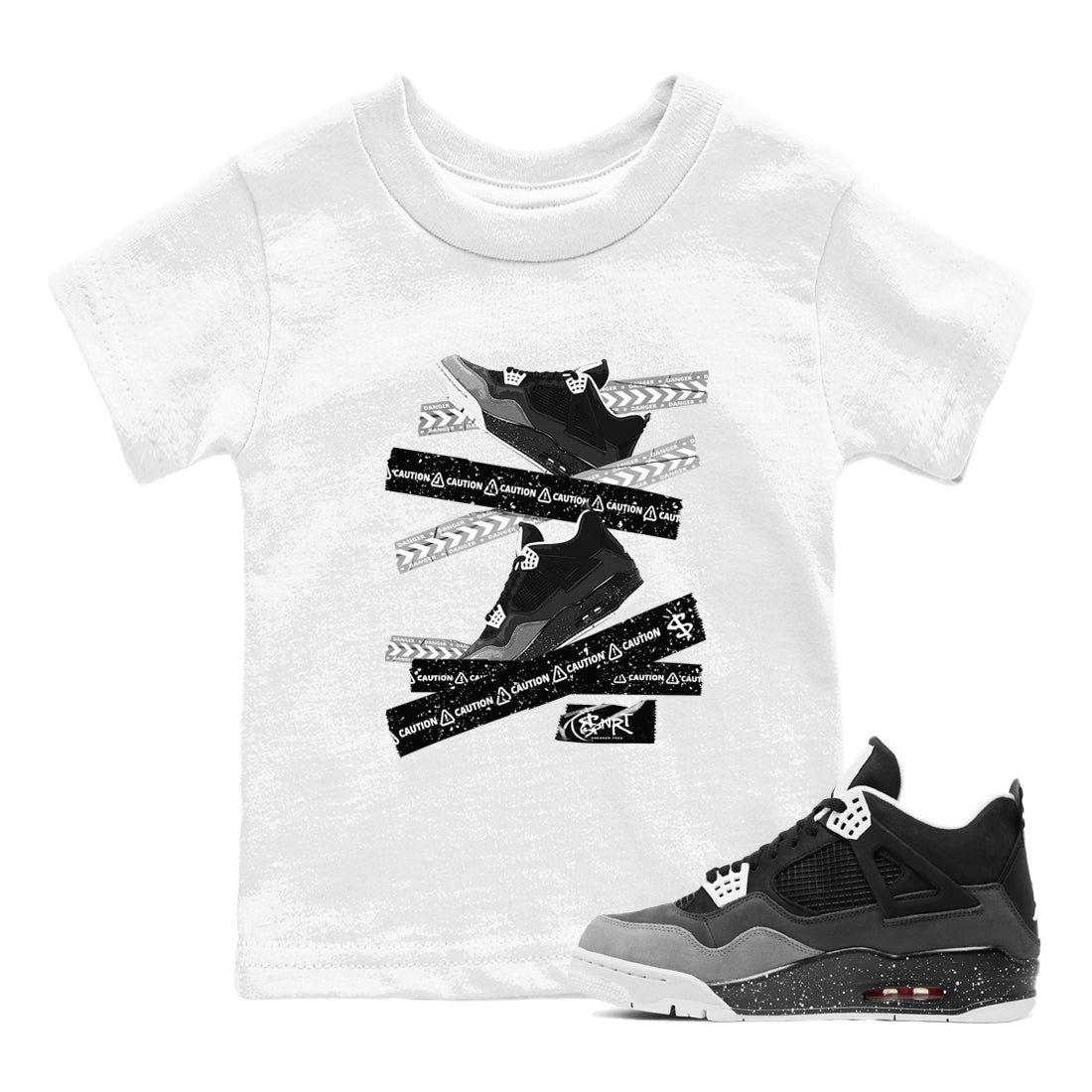 Caution Tape snkmatch Tees Kids - Air Jordan 4 Fear