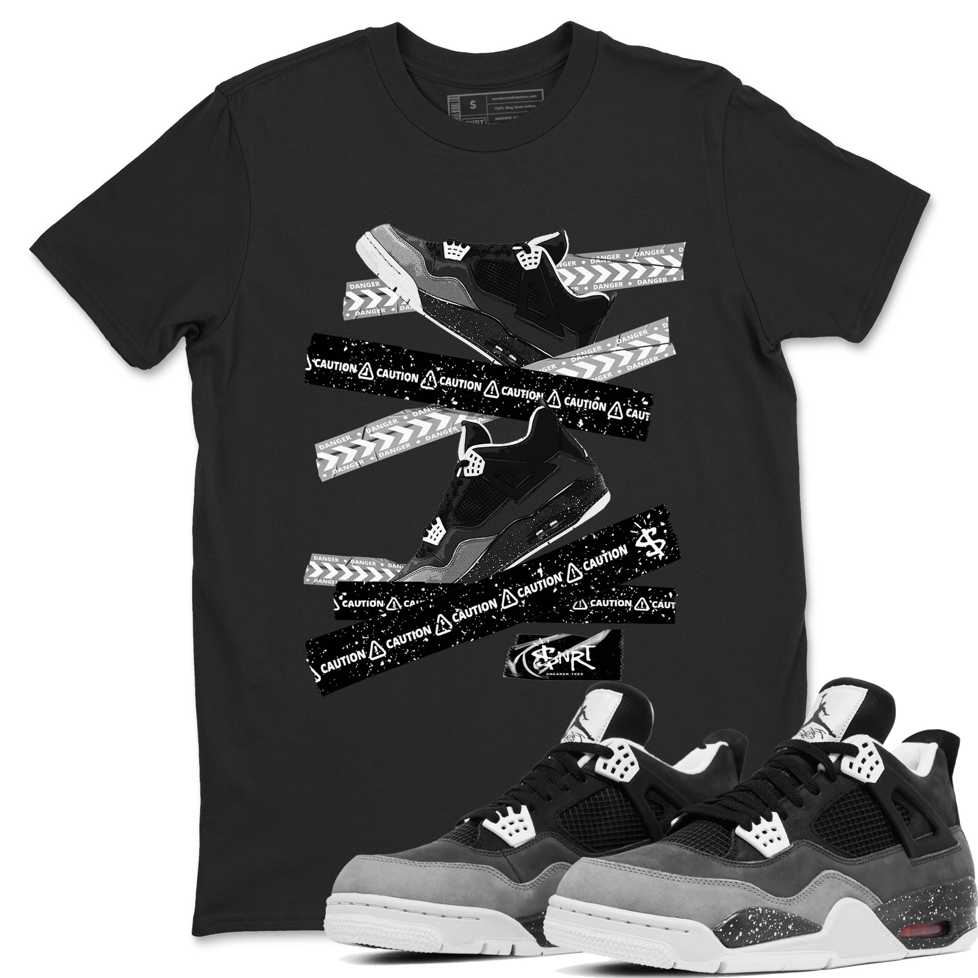 Caution Tape snkmatch Tees - Air Jordan 4 Fear