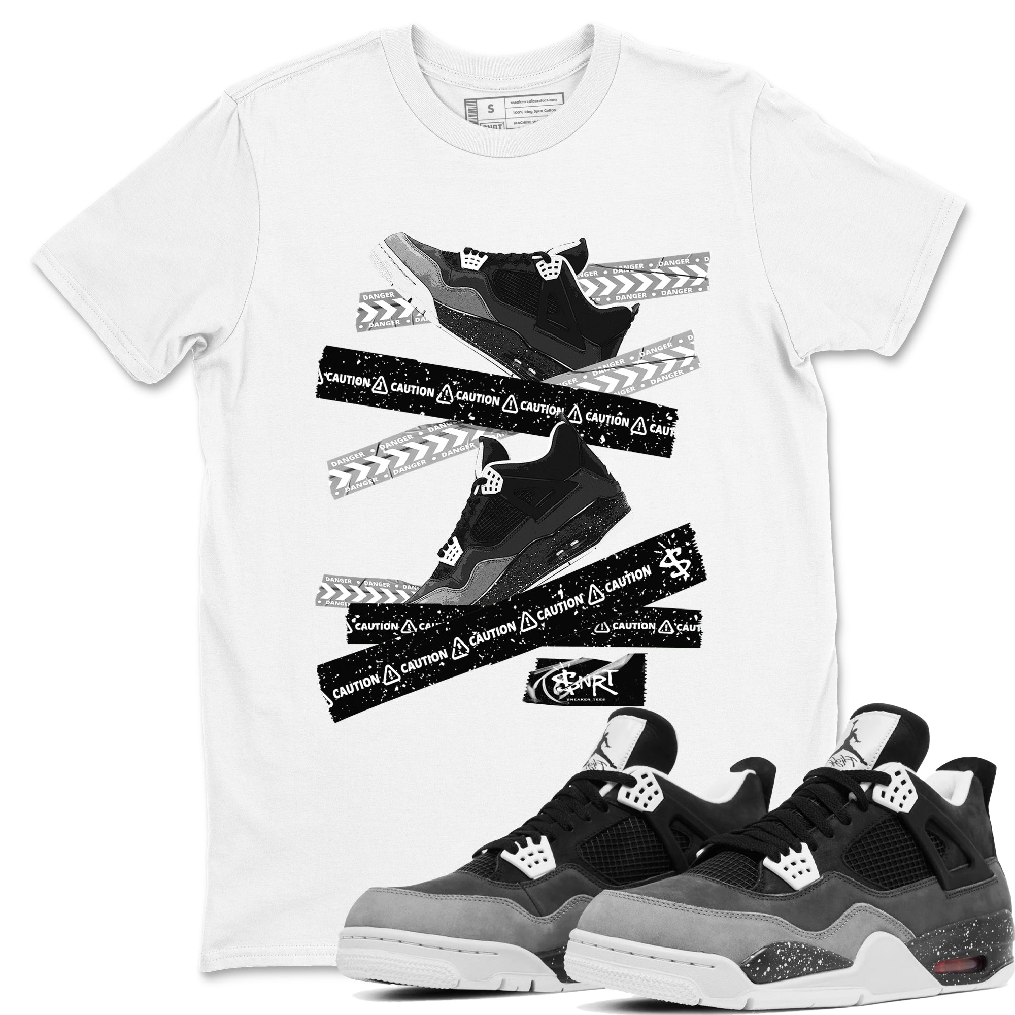Caution Tape snkmatch Tees - Air Jordan 4 Fear