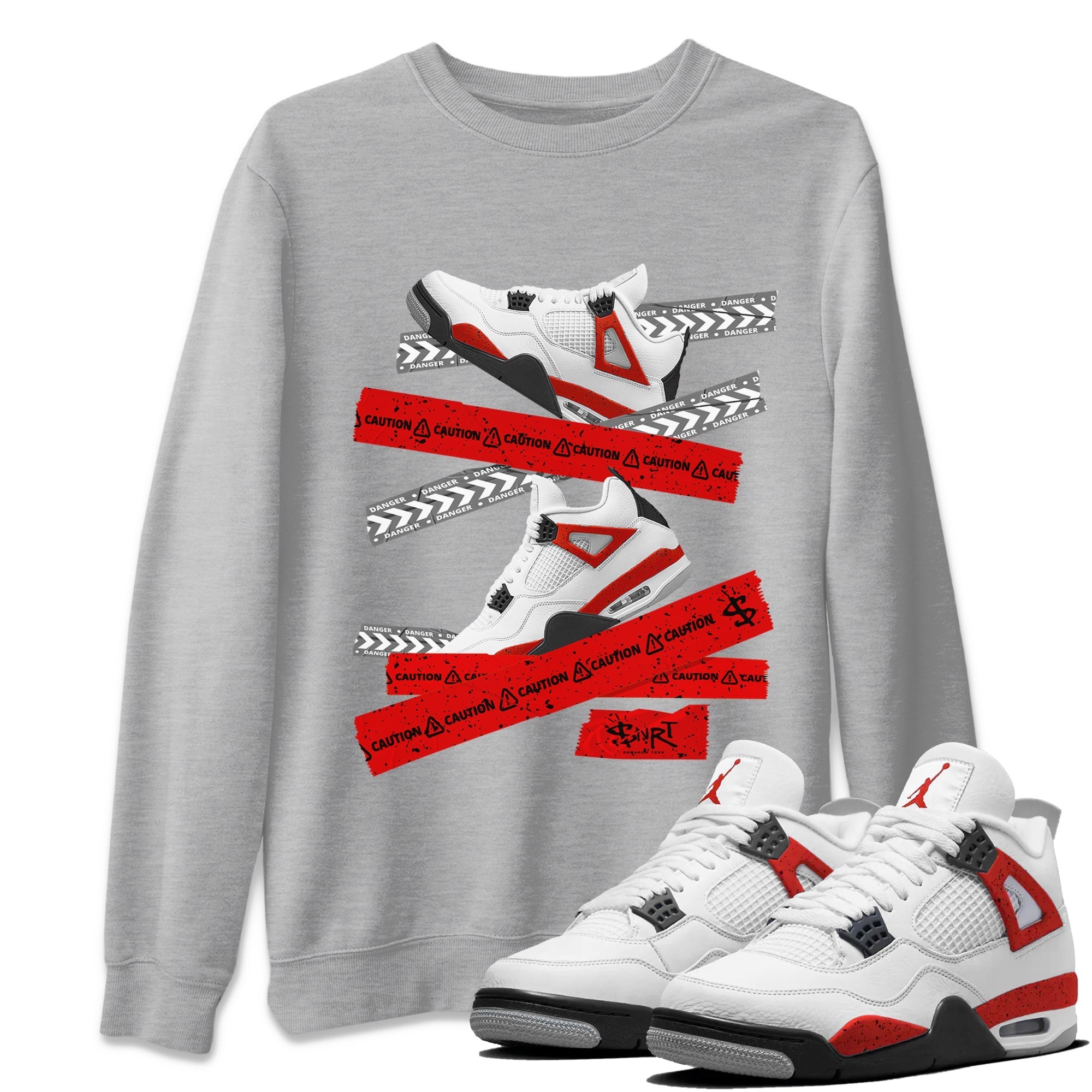 Caution Tape Unisex Tops - Air Jordan 4 Red Cement