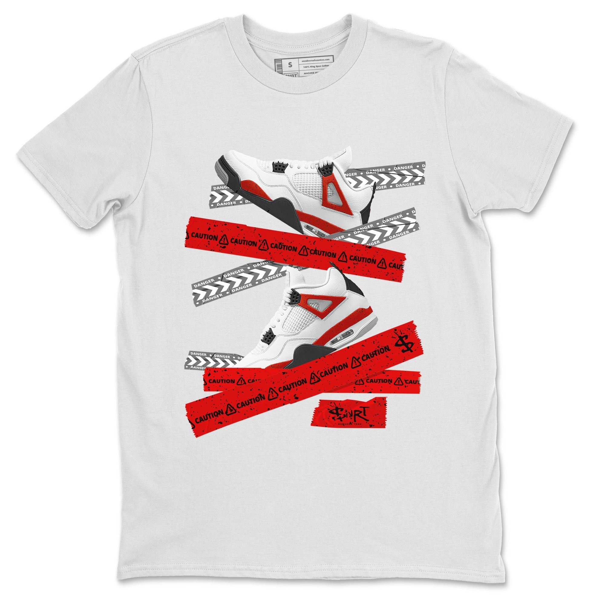 Caution Tape Unisex Tops - Air Jordan 4 Red Cement