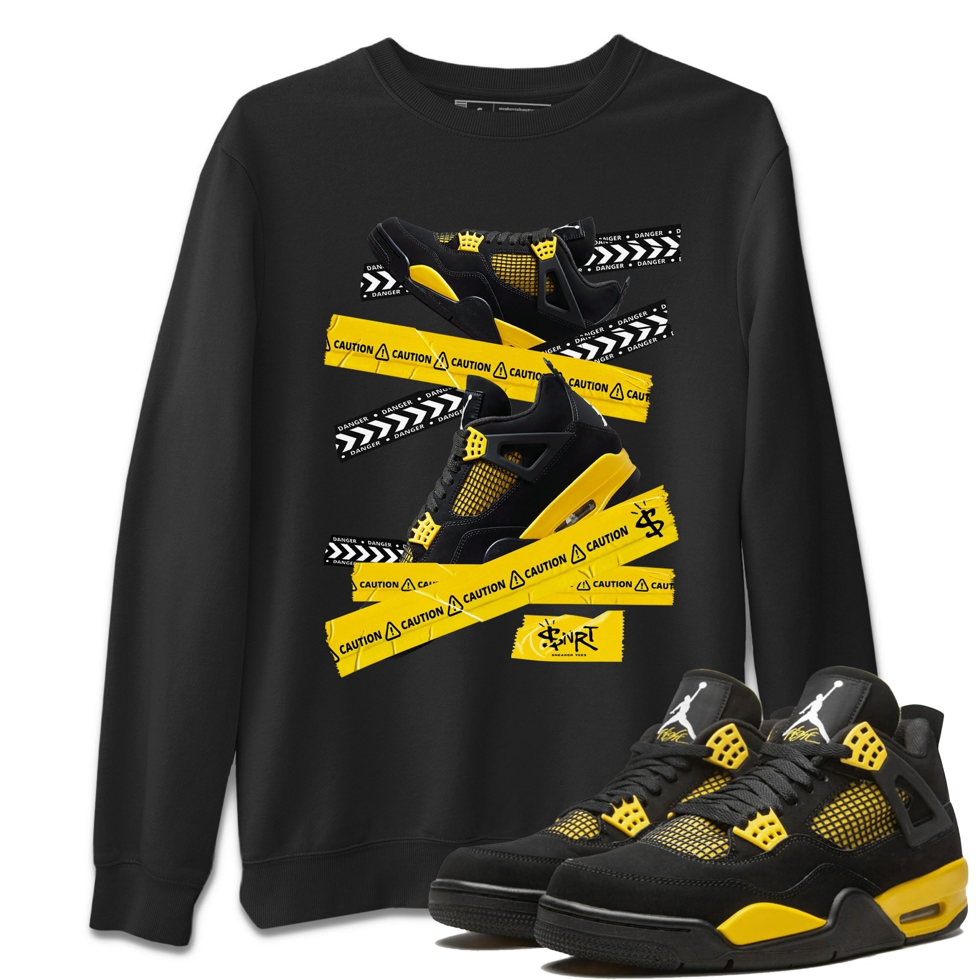 Caution Tape Unisex Tops - Air Jordan 4 Thunder