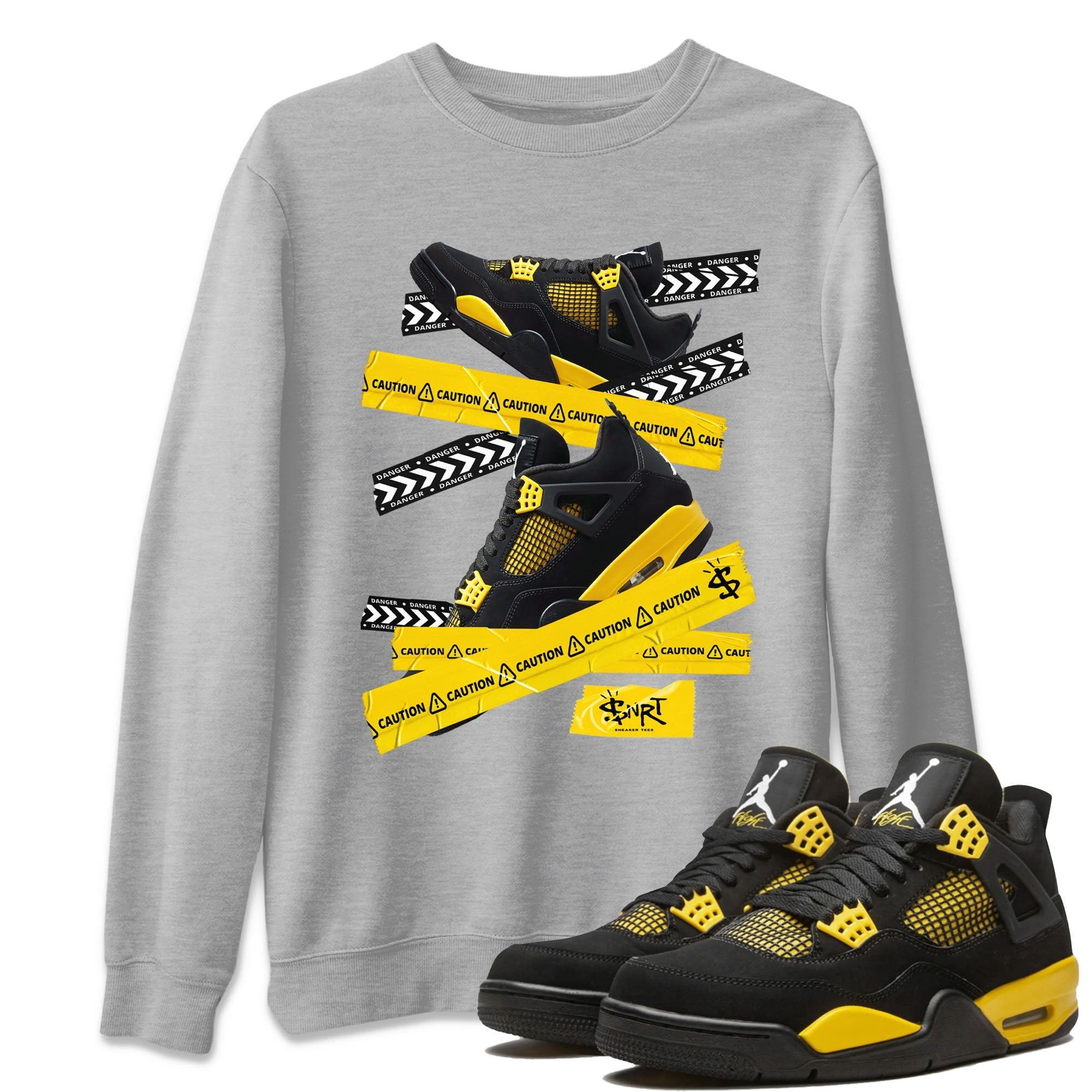 Caution Tape Unisex Tops - Air Jordan 4 Thunder