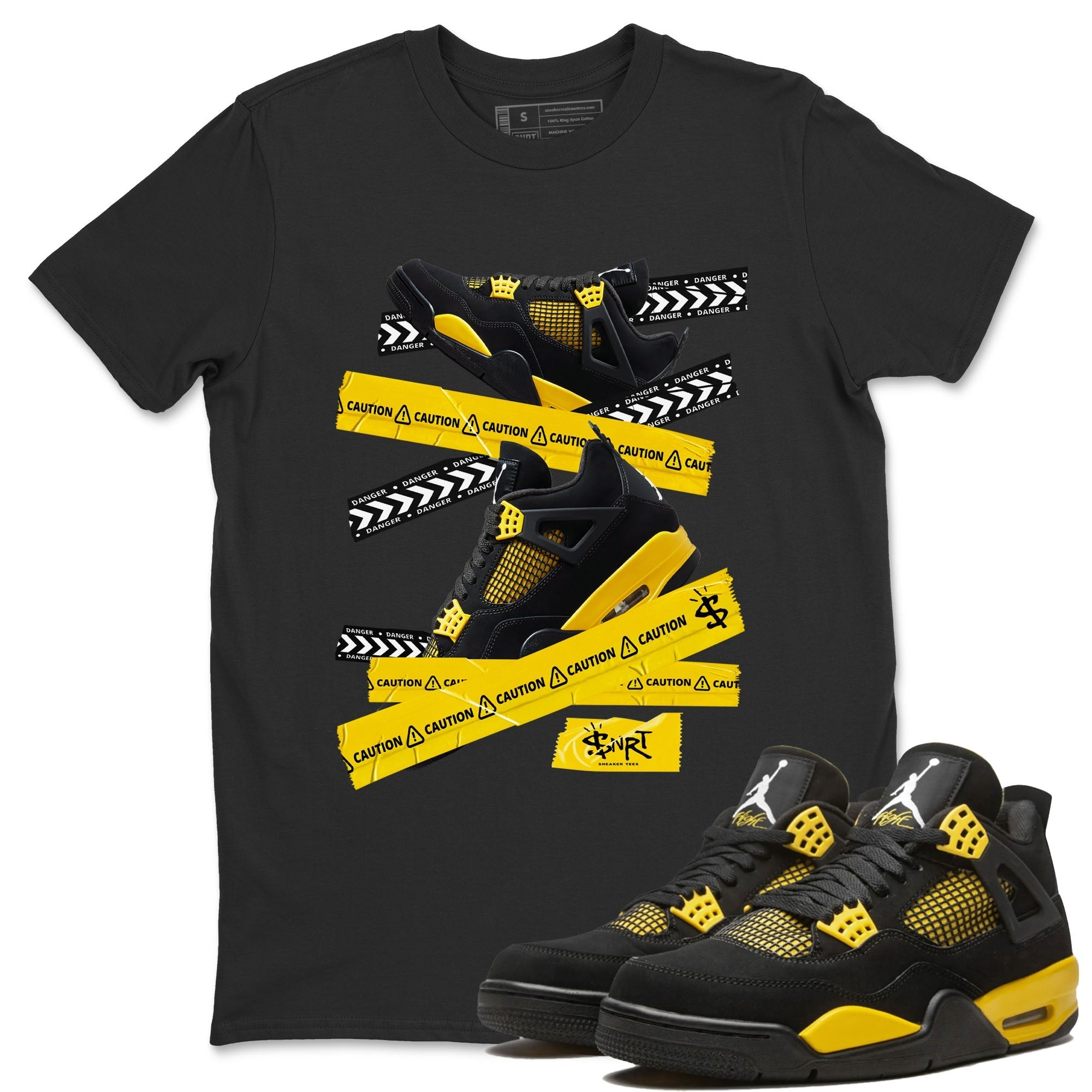 Caution Tape Unisex Tops - Air Jordan 4 Thunder