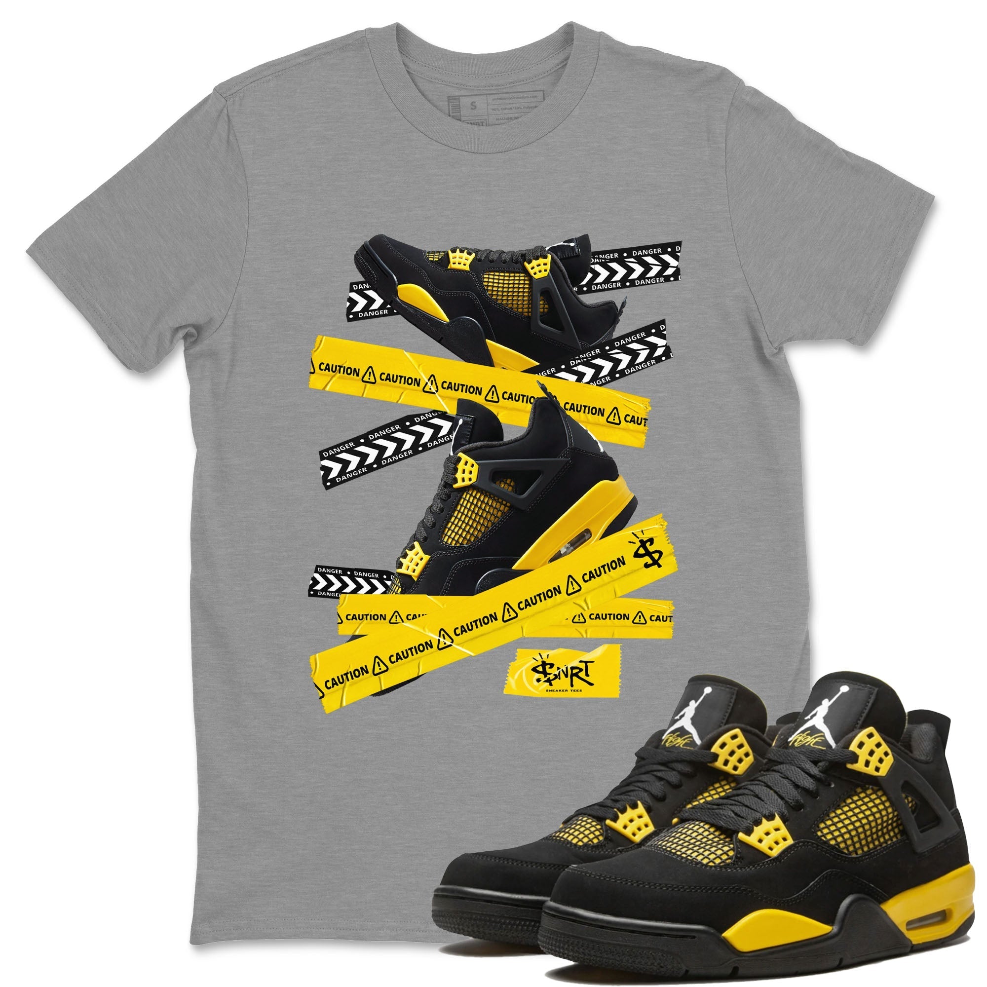 Caution Tape Unisex Tops - Air Jordan 4 Thunder