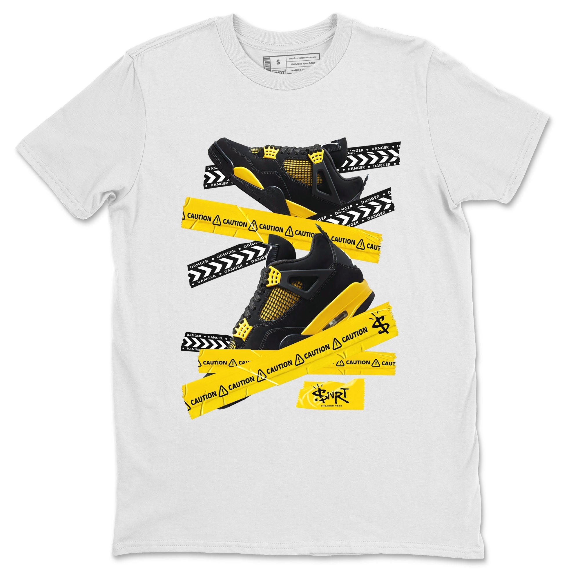 Caution Tape Unisex Tops - Air Jordan 4 Thunder