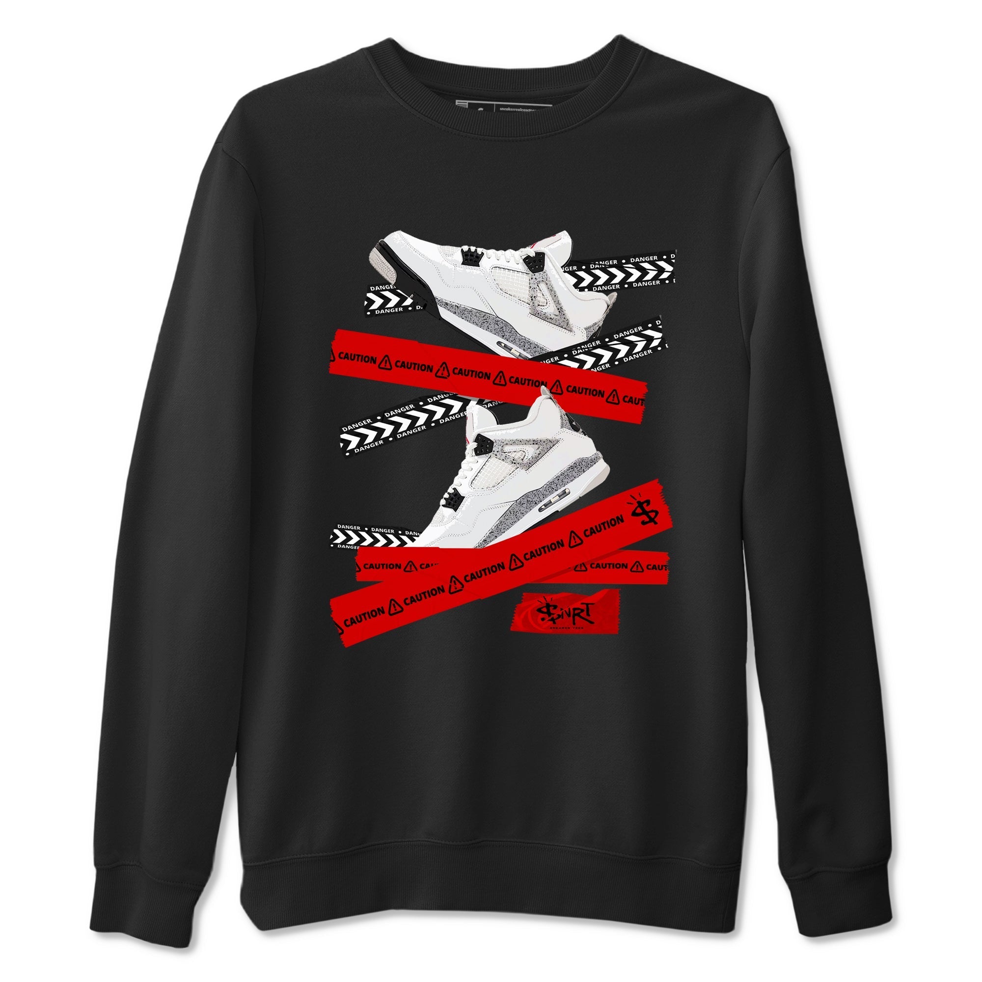 Caution Tape snkmatch Tees - Air Jordan 4 White Cement