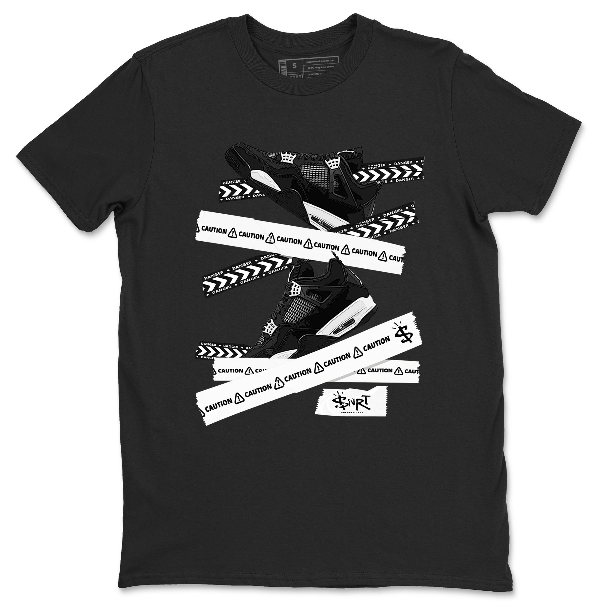 Caution Tape snkmatch Tees - Air Jordan 4 White Thunder