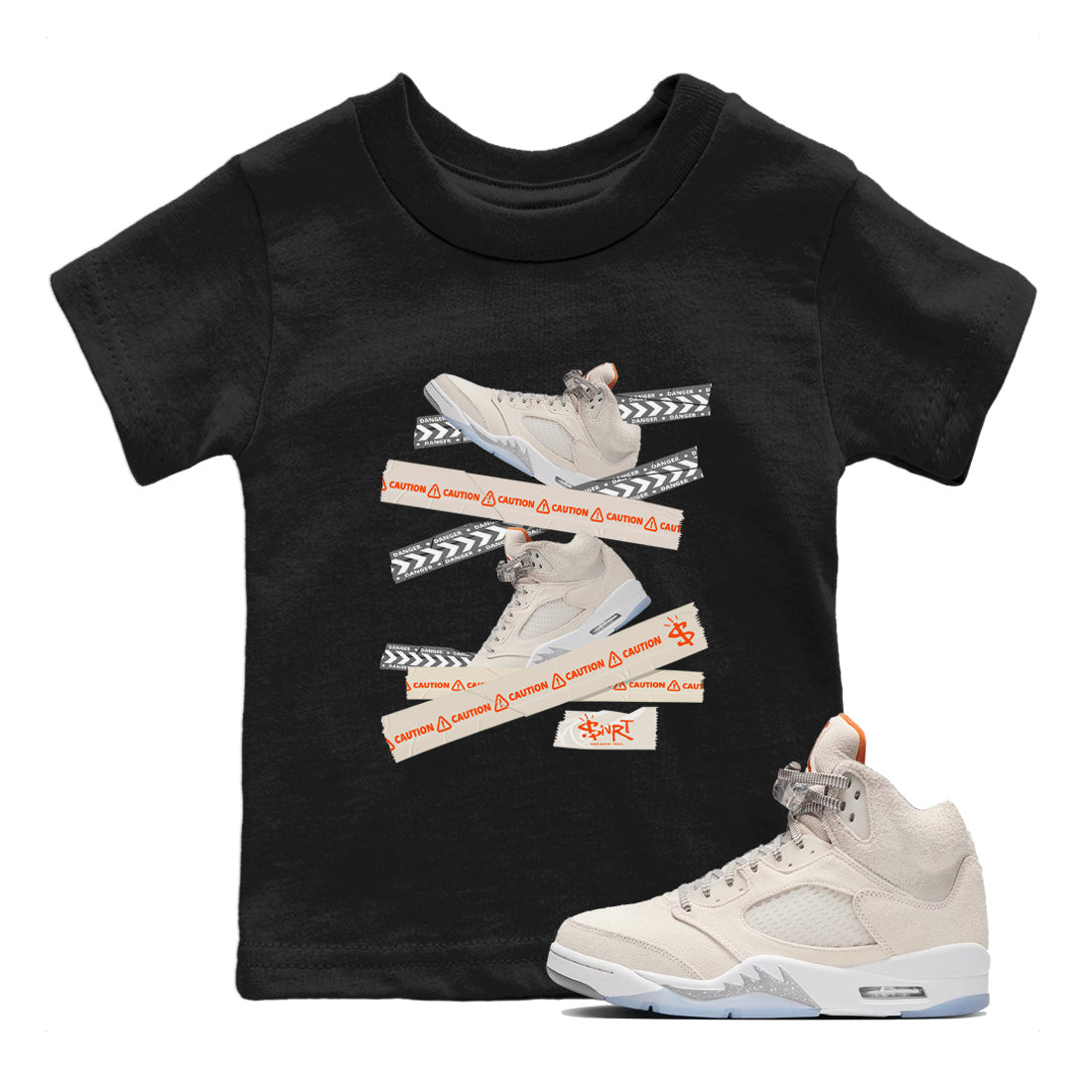Caution Tape Kids Tops - Air Jordan 5 Craft