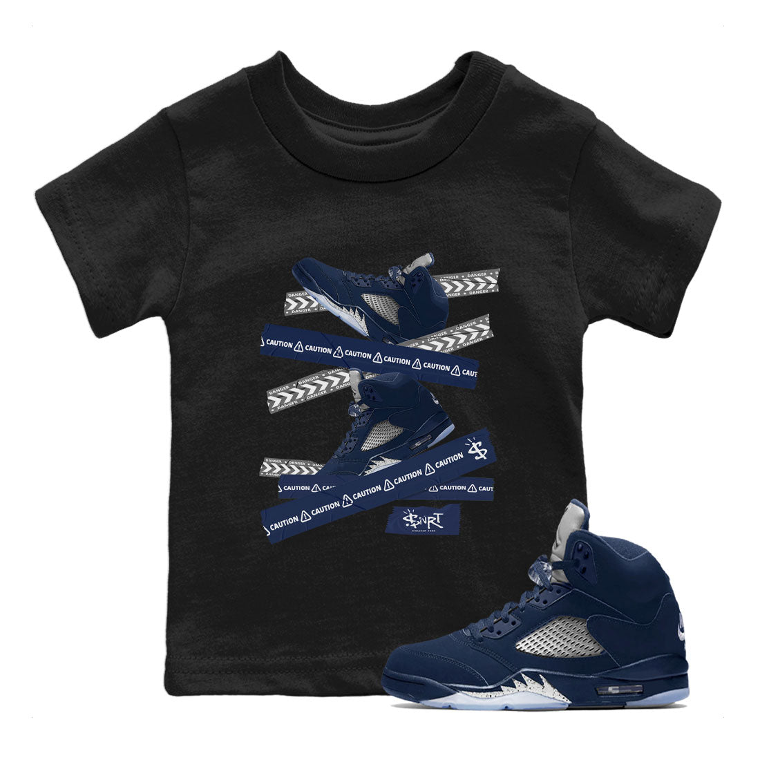 Caution Tape Kids Tops - Air Jordan 5 Georgetown