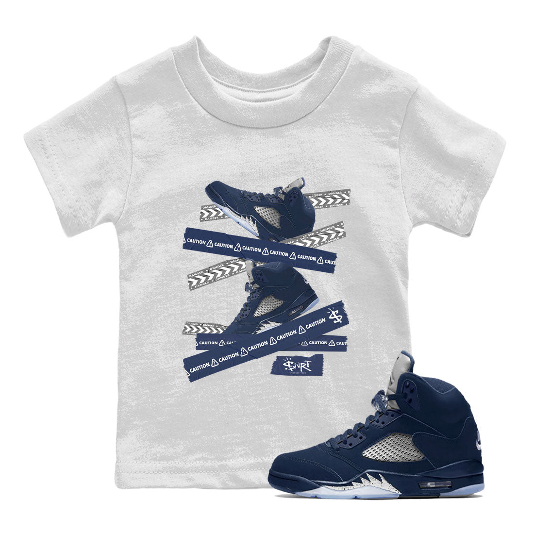 Caution Tape Kids Tops - Air Jordan 5 Georgetown
