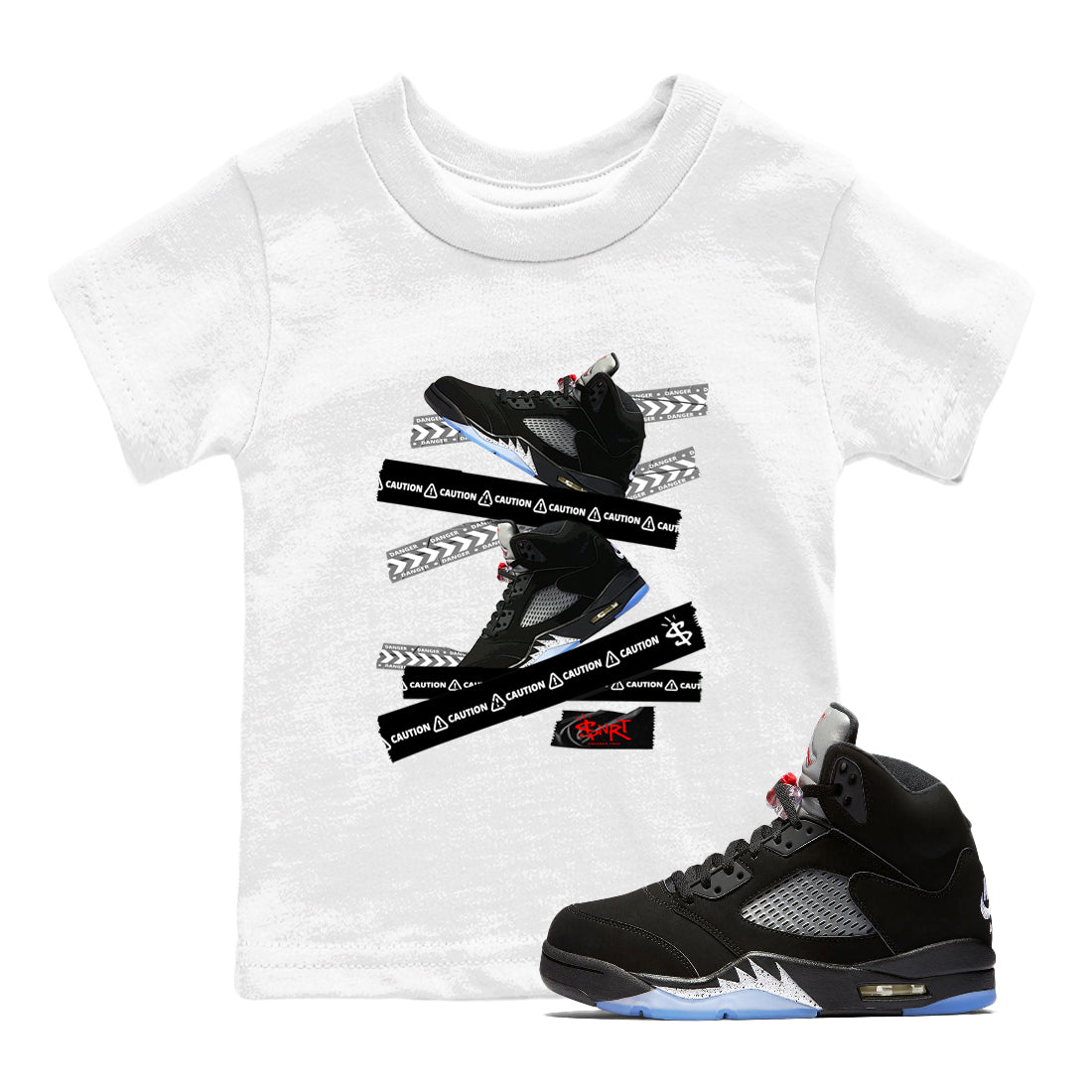 Caution Tape snkmatch Tees Kids - Air Jordan 5 Reimagined