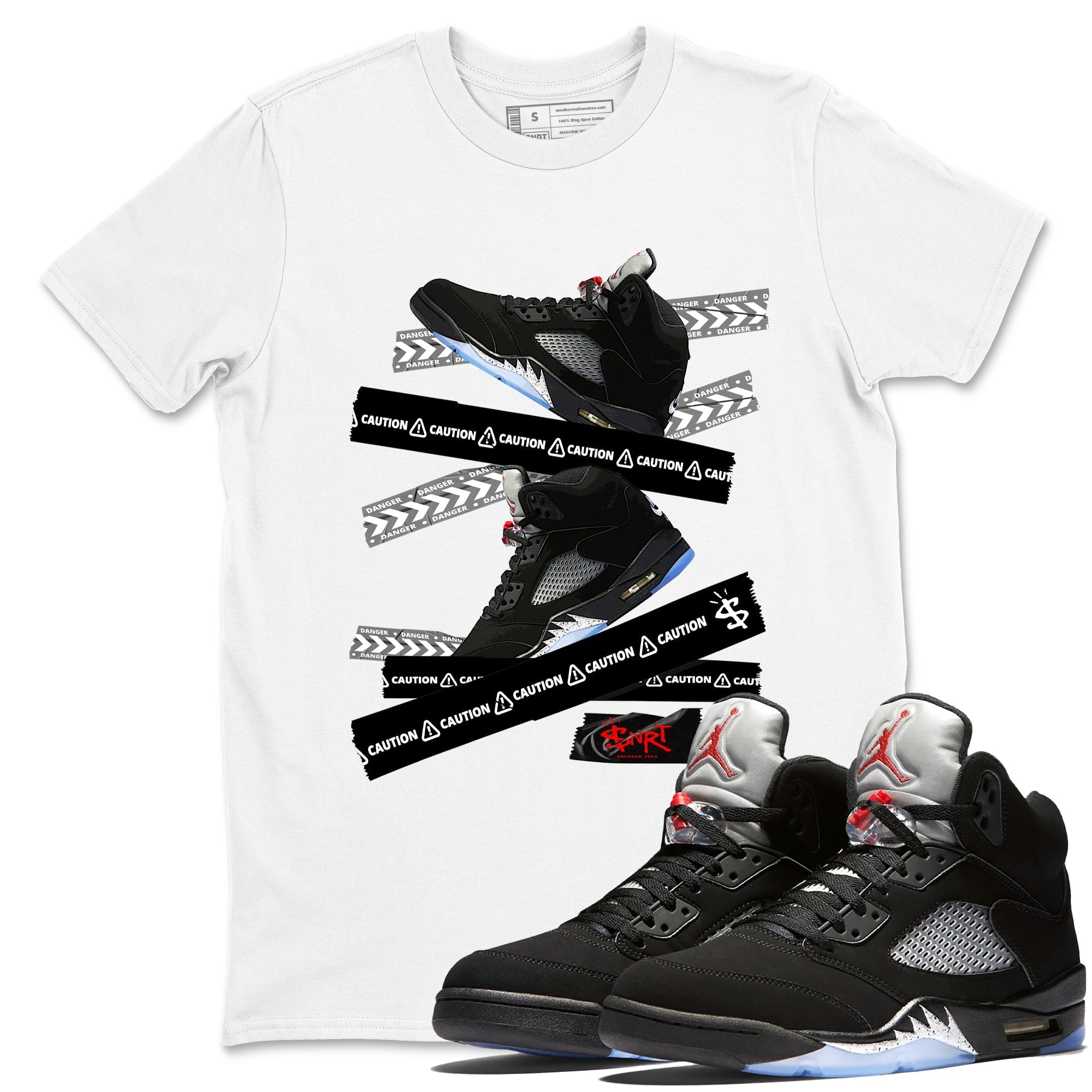 Caution Tape snkmatch Tees - Air Jordan 5 Reimagined
