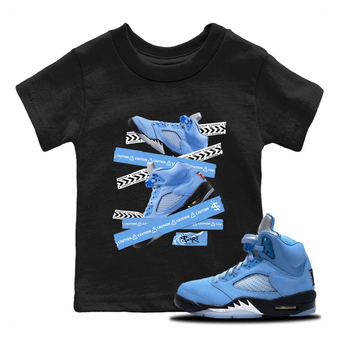 Caution Tape Kids Tops - Air Jordan 5 UNC