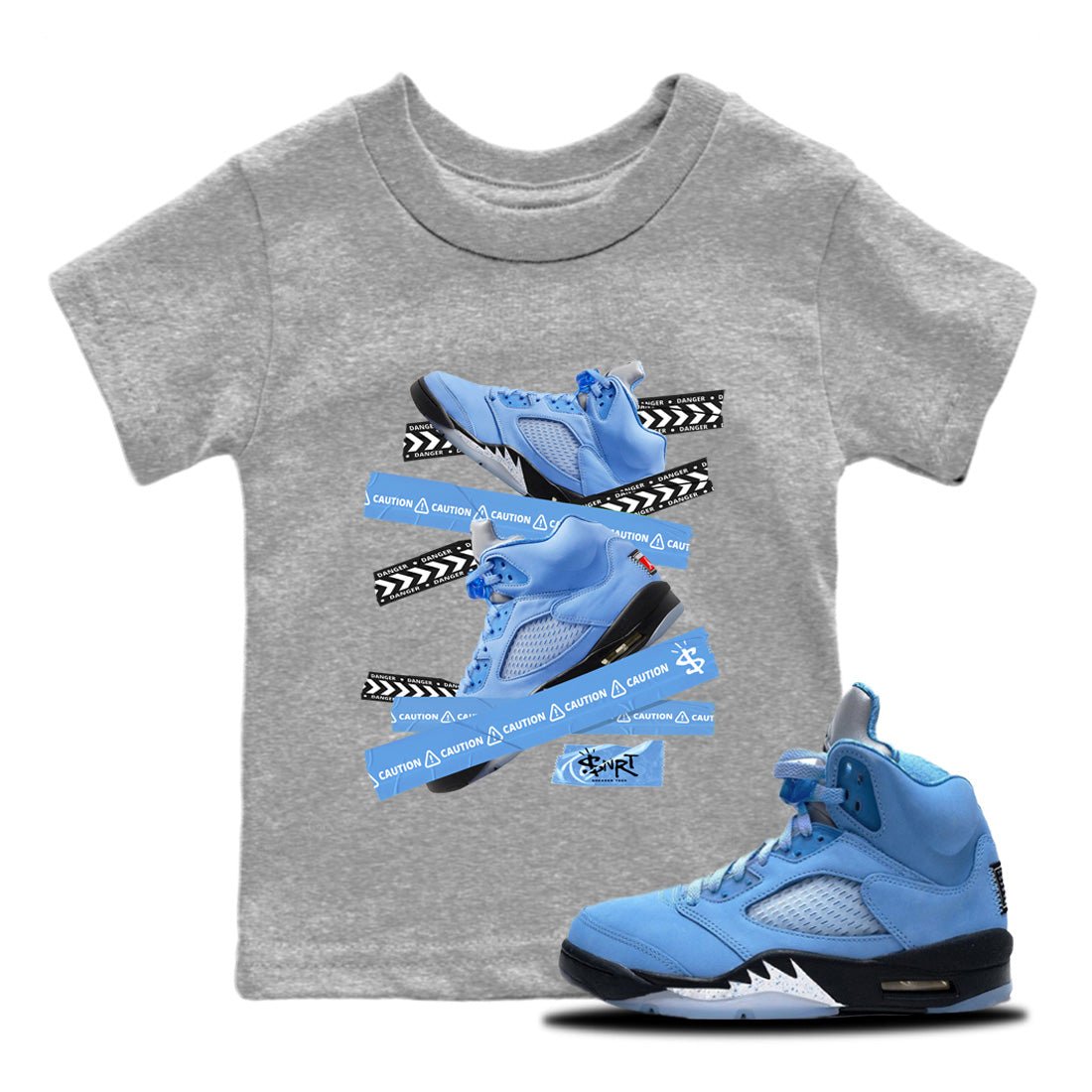 Caution Tape Kids Tops - Air Jordan 5 UNC