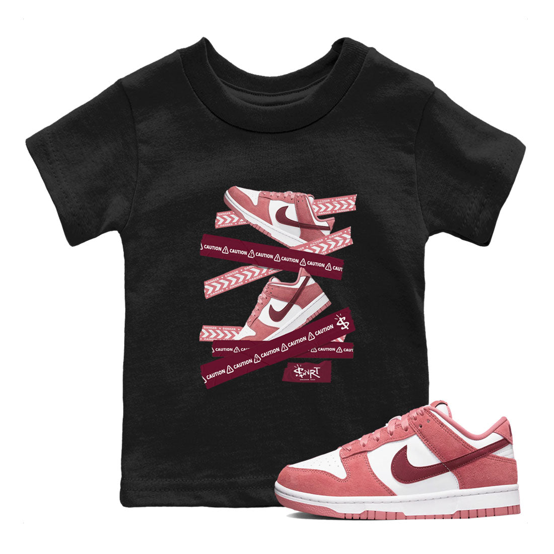 Caution Tape snkmatch Tees Kids - Dunk Valentines Day 2024