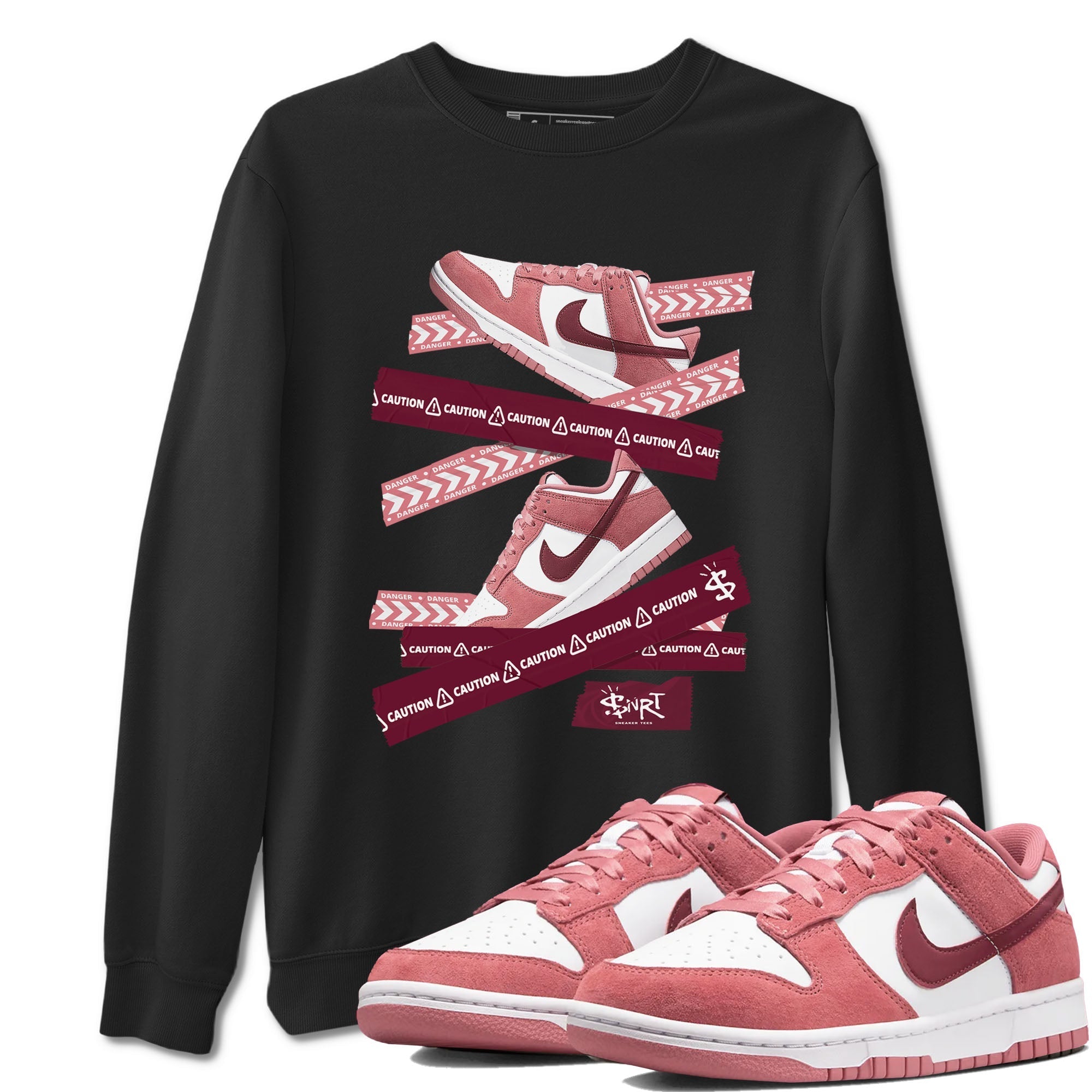 Caution Tape snkmatch Tees - Dunk Valentines Day 2024