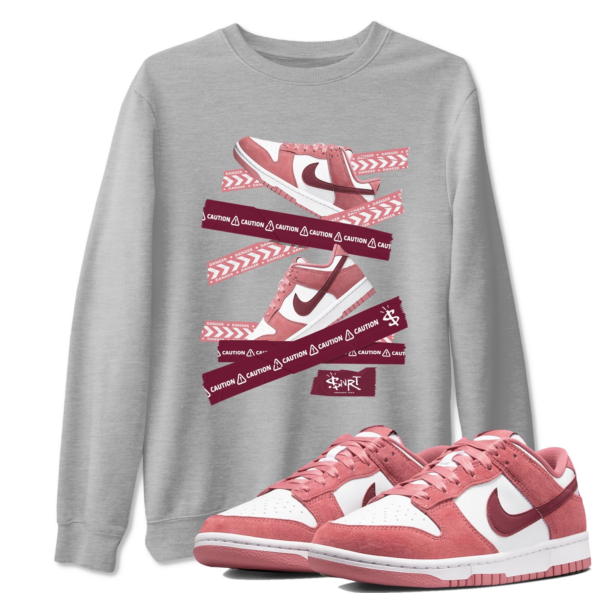 Caution Tape snkmatch Tees - Dunk Valentines Day 2024