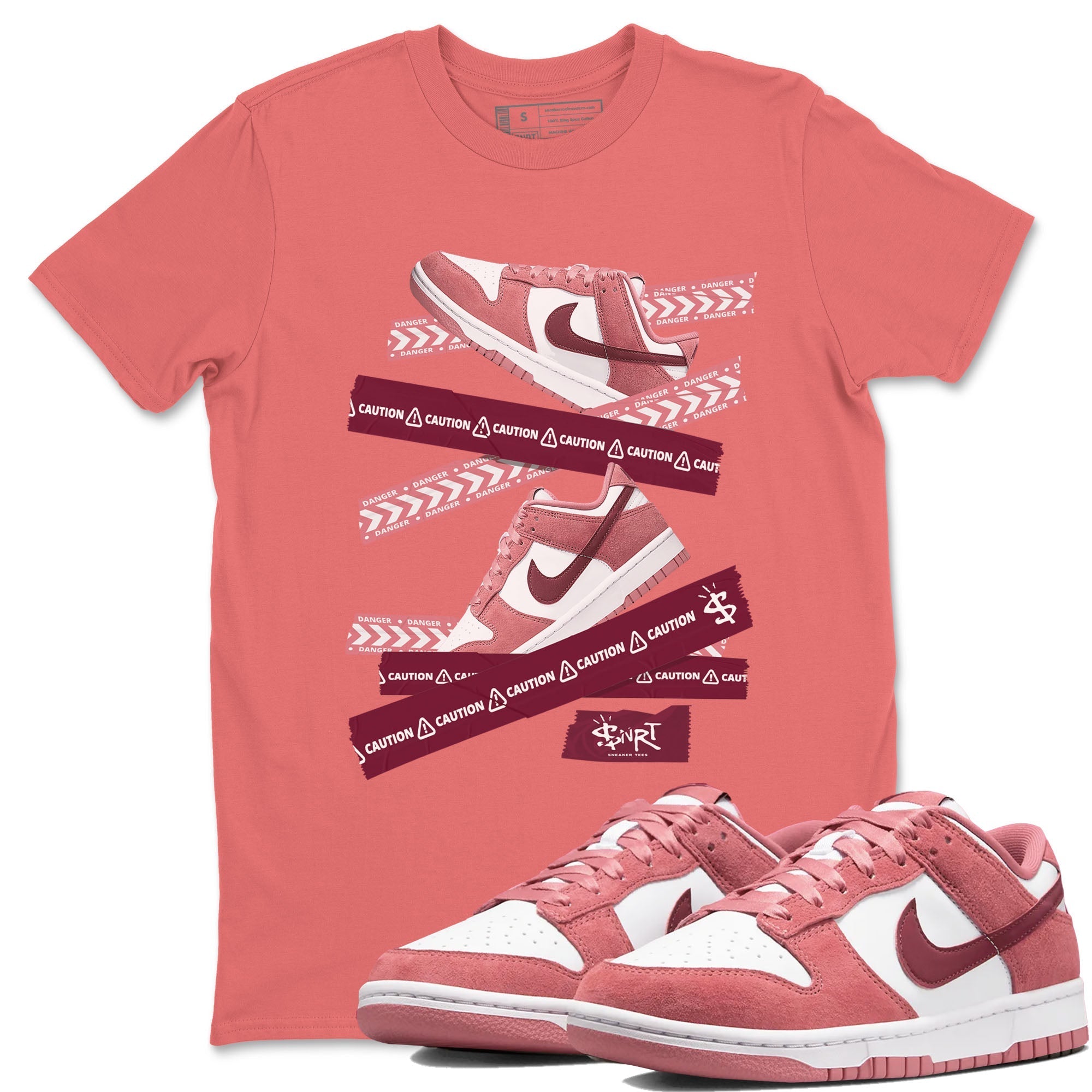 Caution Tape snkmatch Tees - Dunk Valentines Day 2024