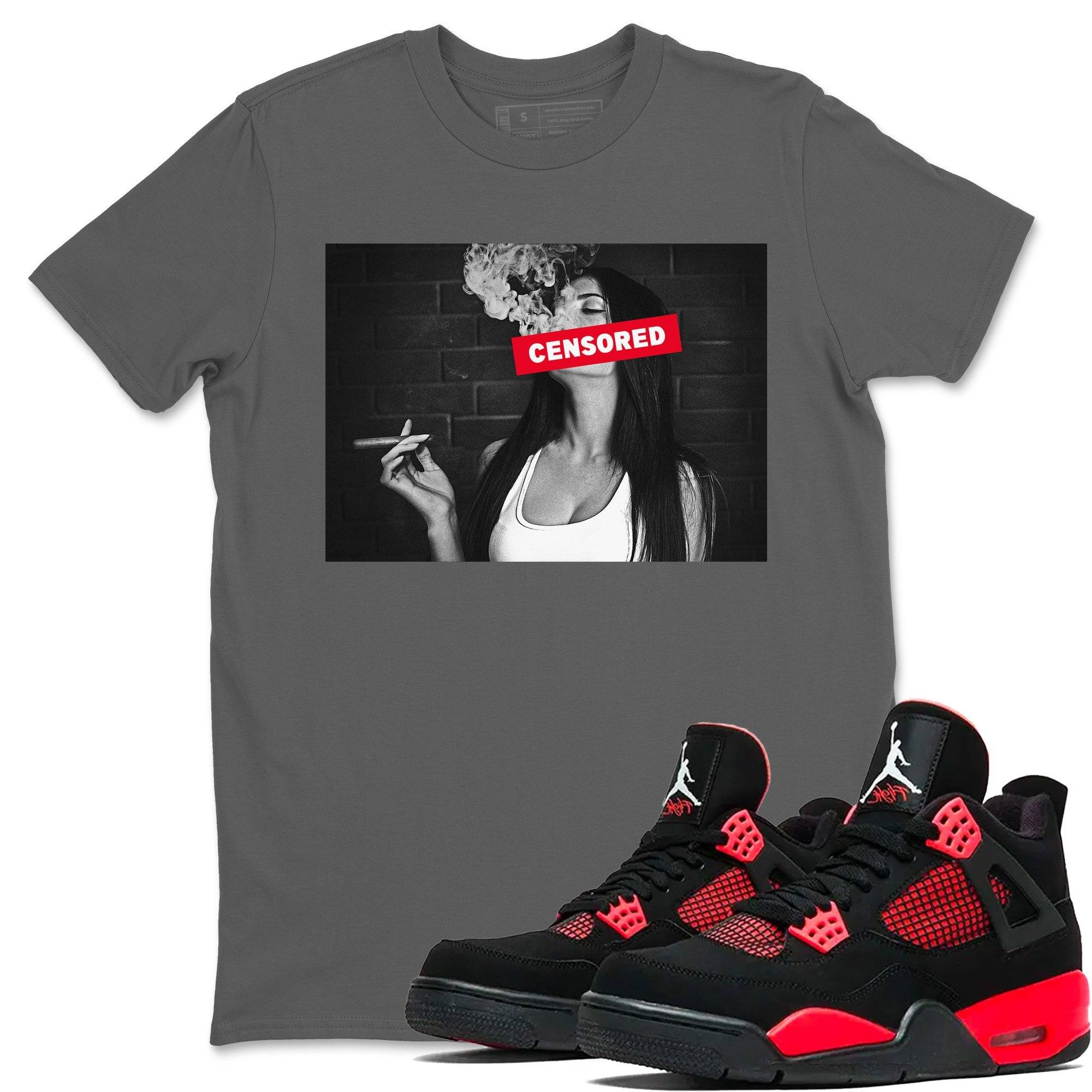 Censored Unisex Tops - Air Jordan 4 Red Thunder