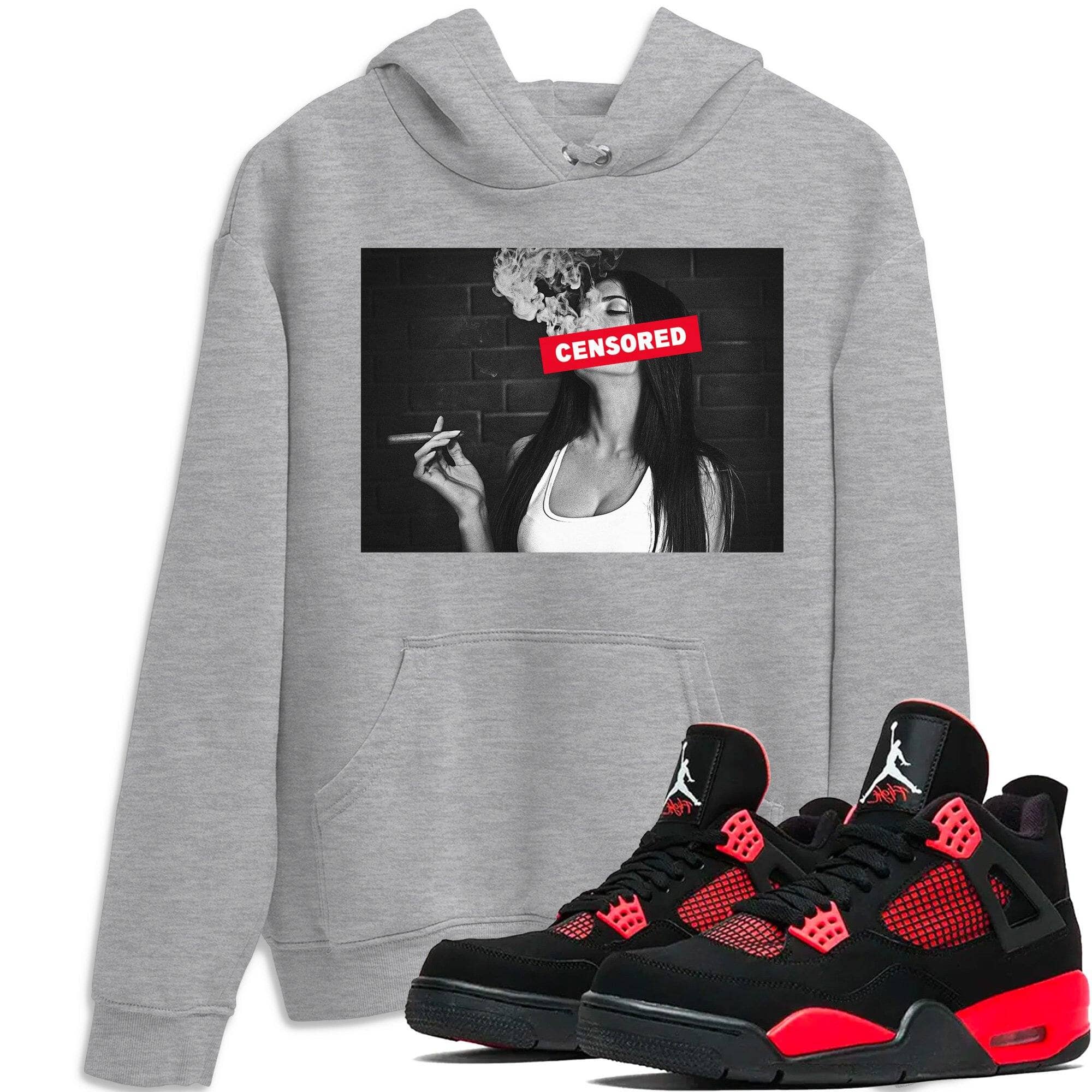 Censored Unisex Tops - Air Jordan 4 Red Thunder
