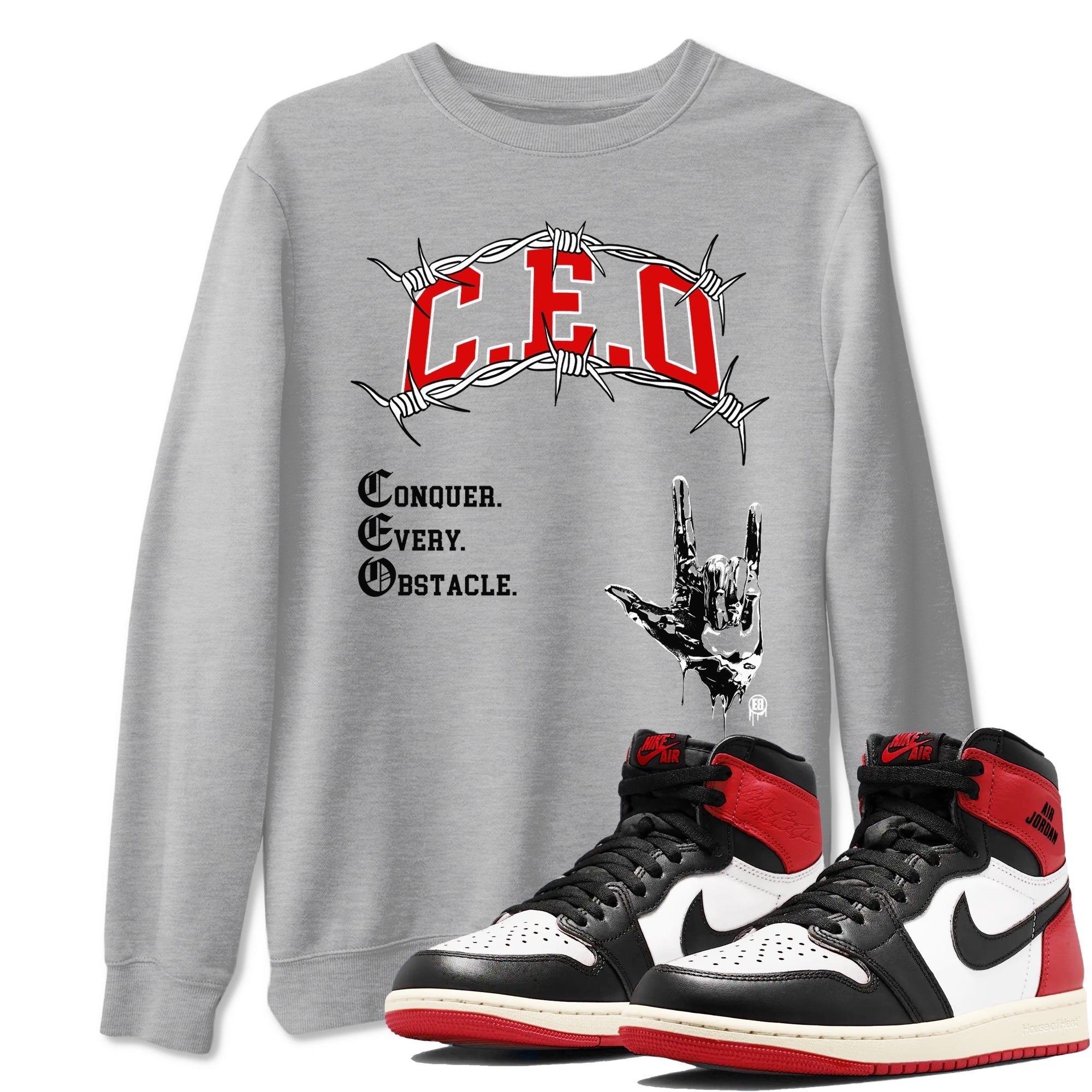 CEO snkmatch Tees - Air Jordan 1 Black Toe Reimagined