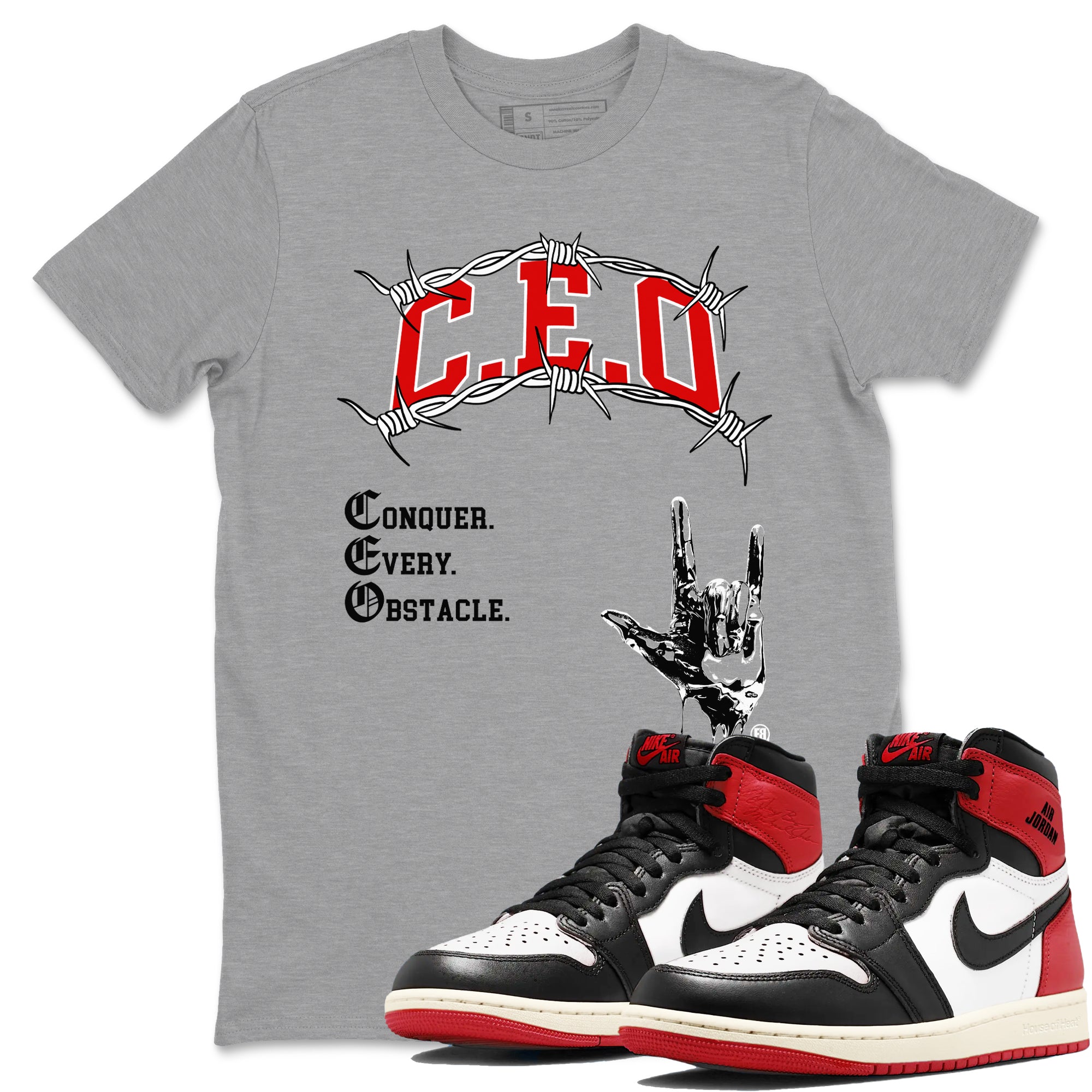 CEO snkmatch Tees - Air Jordan 1 Black Toe Reimagined
