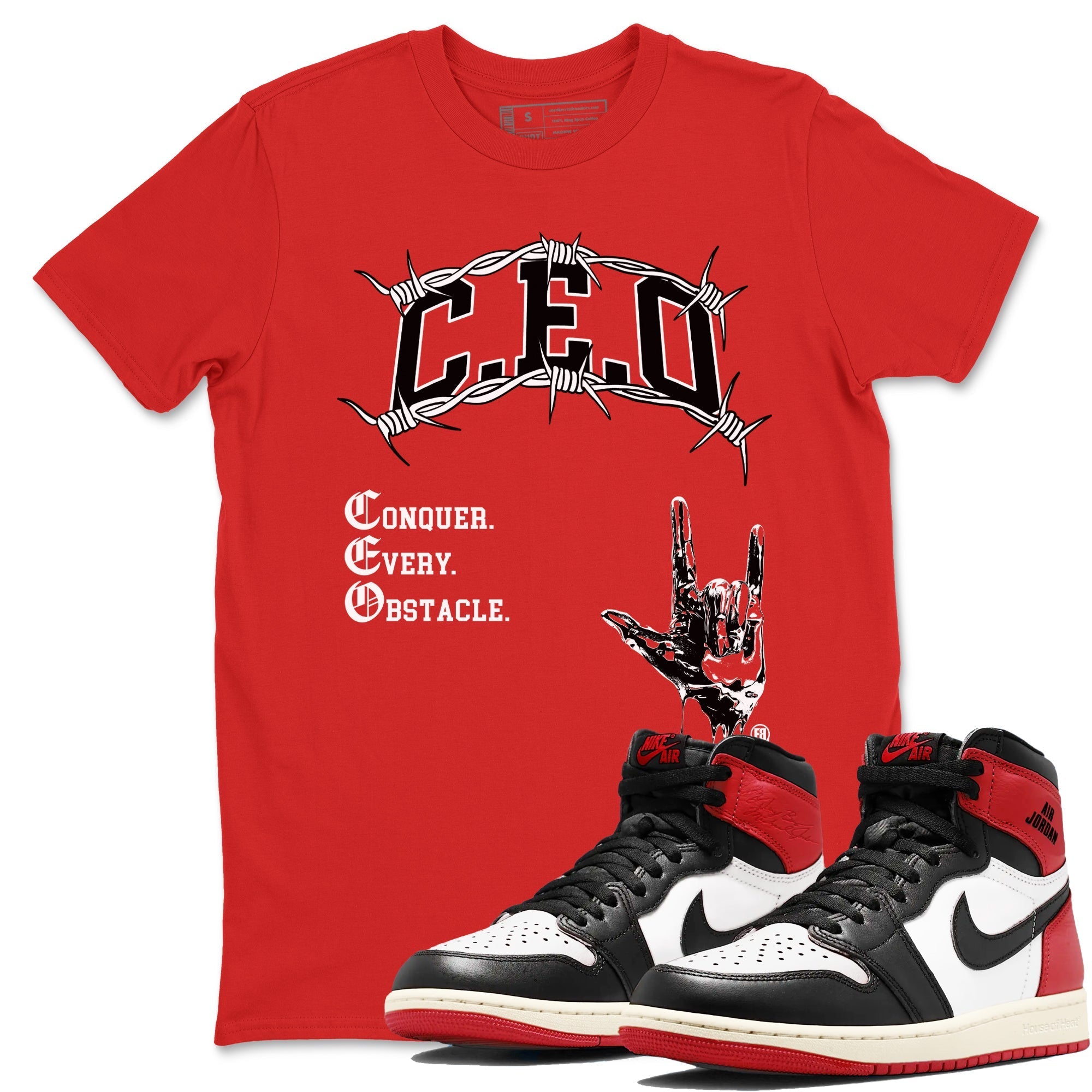 CEO snkmatch Tees - Air Jordan 1 Black Toe Reimagined