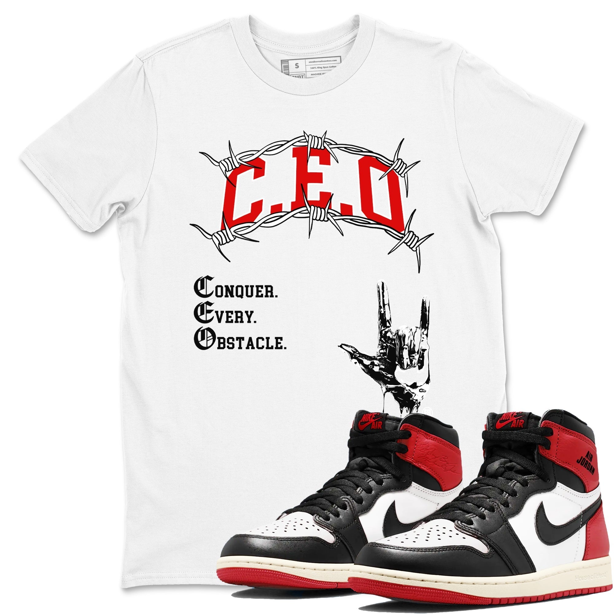 CEO snkmatch Tees - Air Jordan 1 Black Toe Reimagined