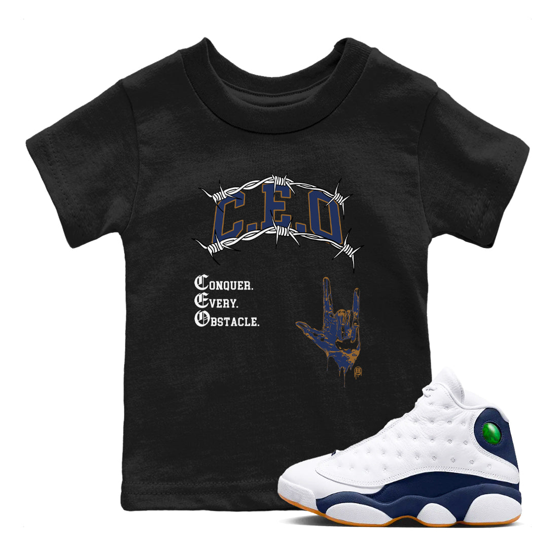 CEO snkmatch Tees Kids - Air Jordan 13 Midnight Navy