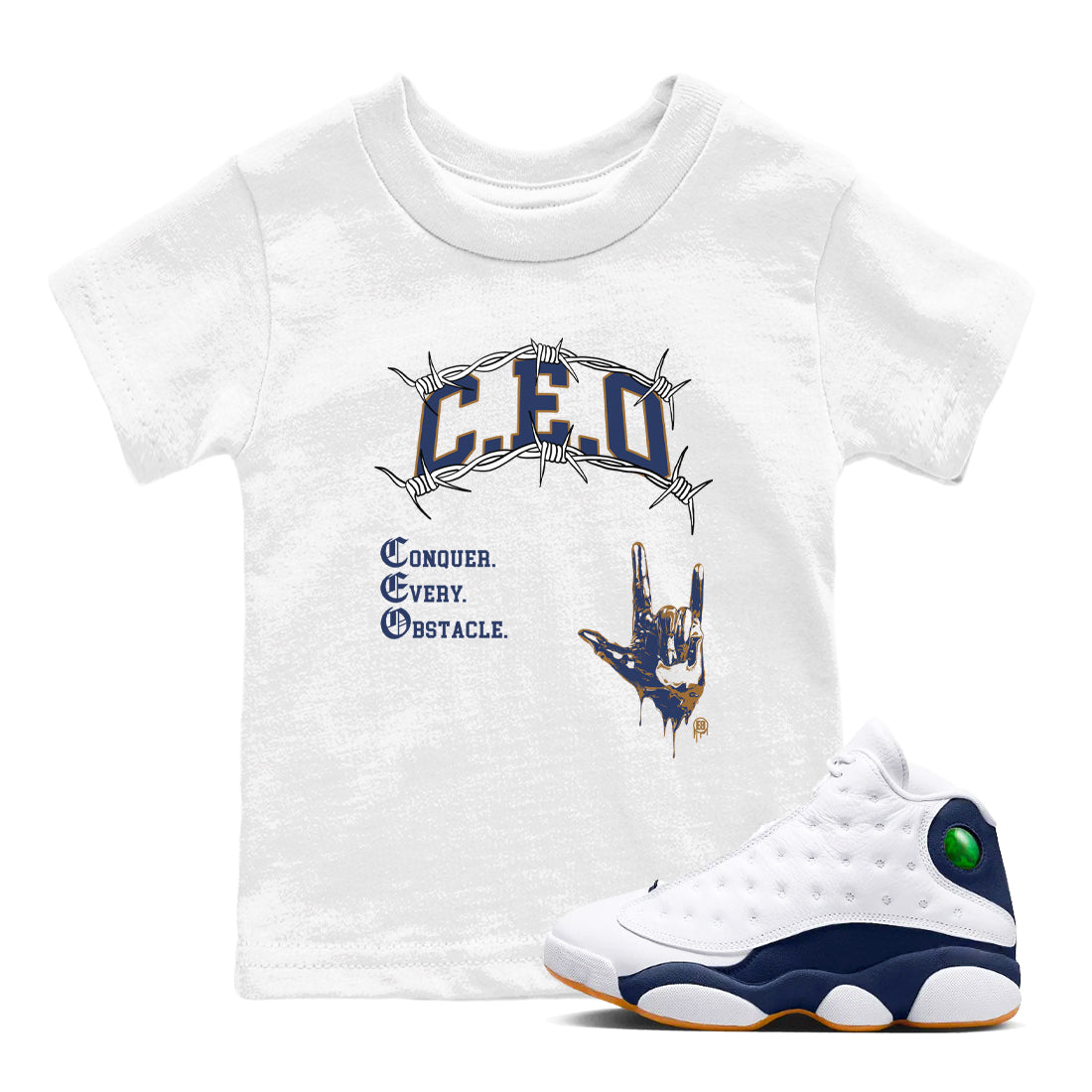 CEO snkmatch Tees Kids - Air Jordan 13 Midnight Navy