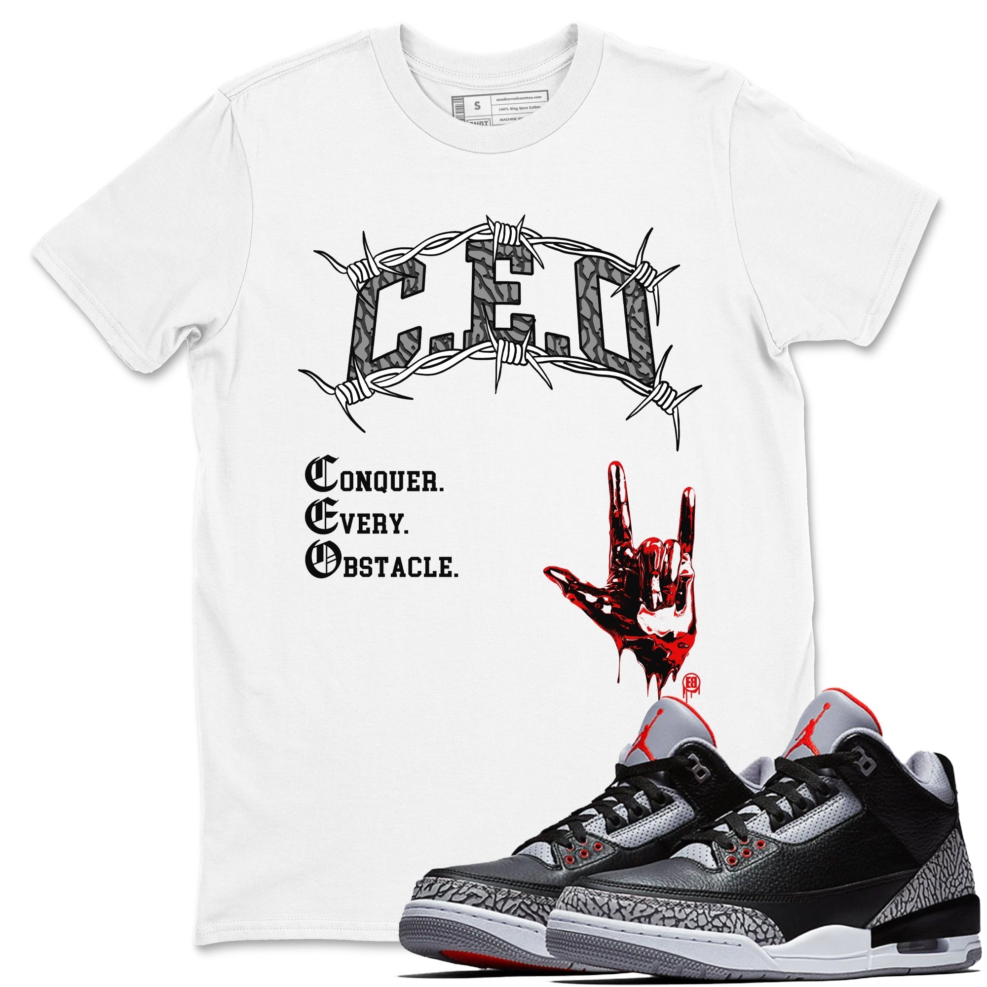 CEO snkmatch Tees - Air Jordan 3 Black Cement