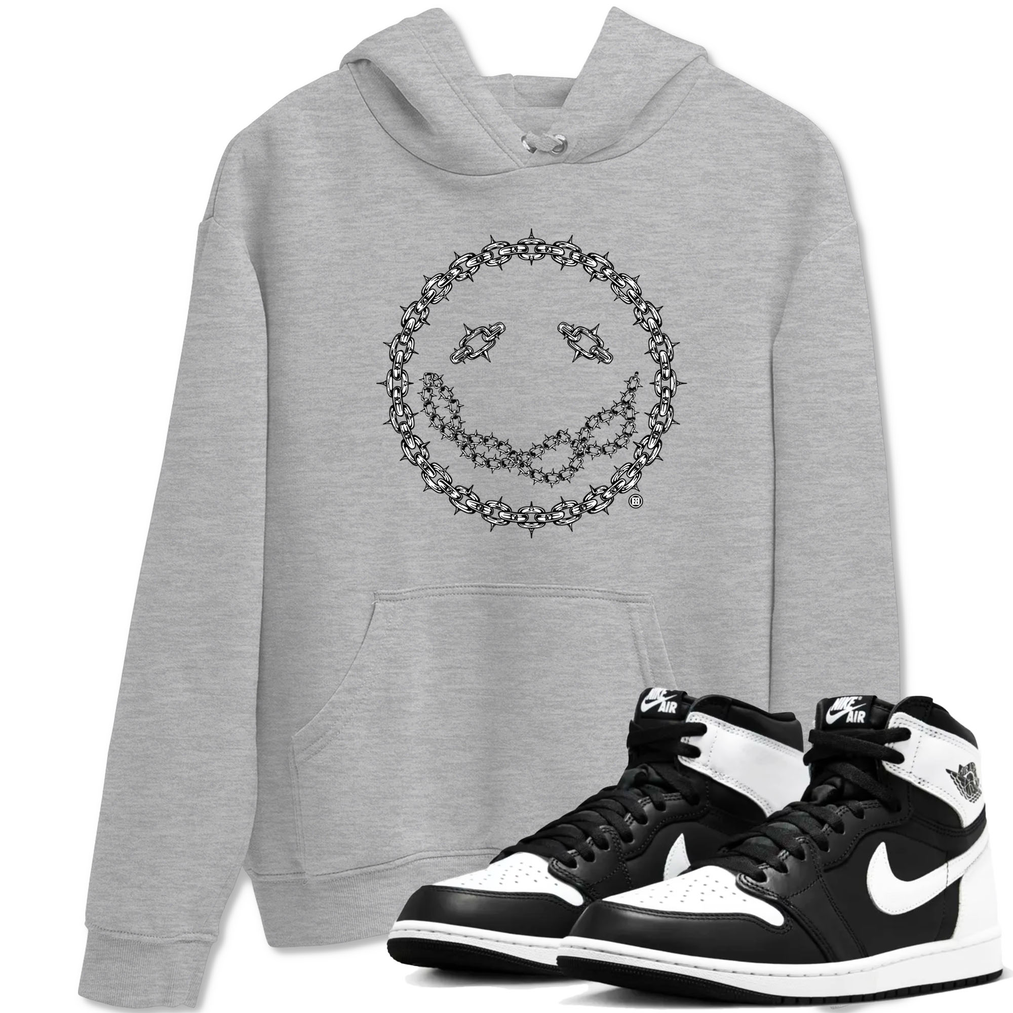 Chain Smile snkmatch Tees - Air Jordan 1 Black White