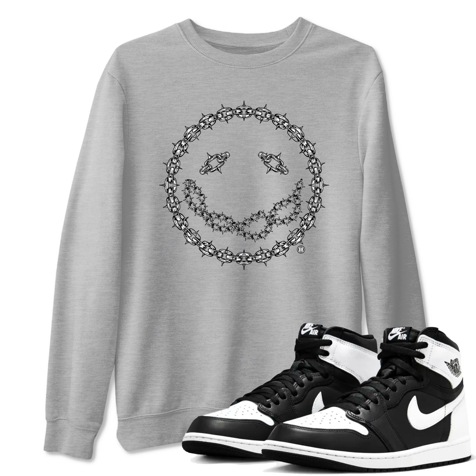 Chain Smile snkmatch Tees - Air Jordan 1 Black White