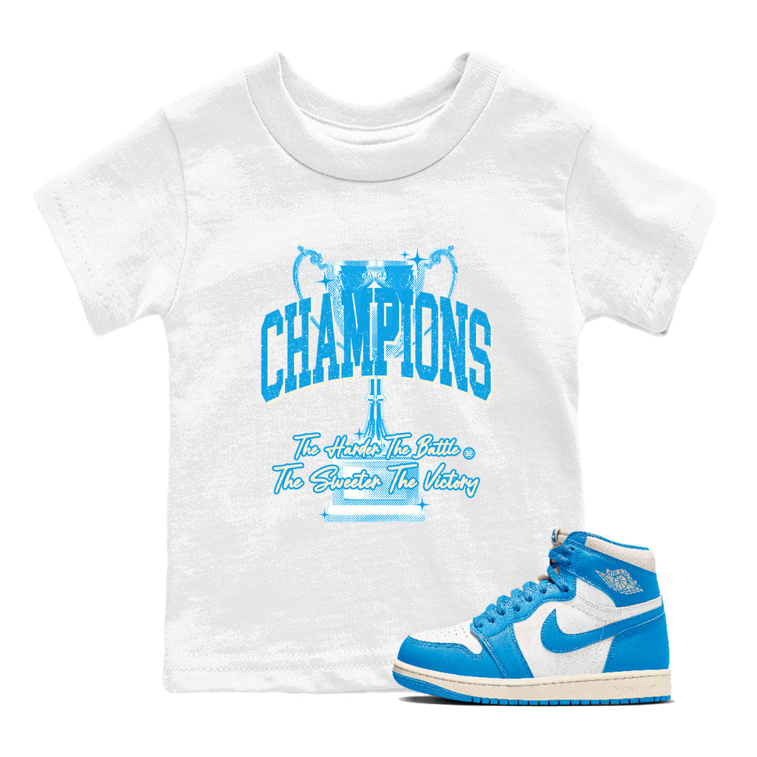 Champions Trophy snkmatch Tees Kids - Air Jordan 1 UNC Reimagined