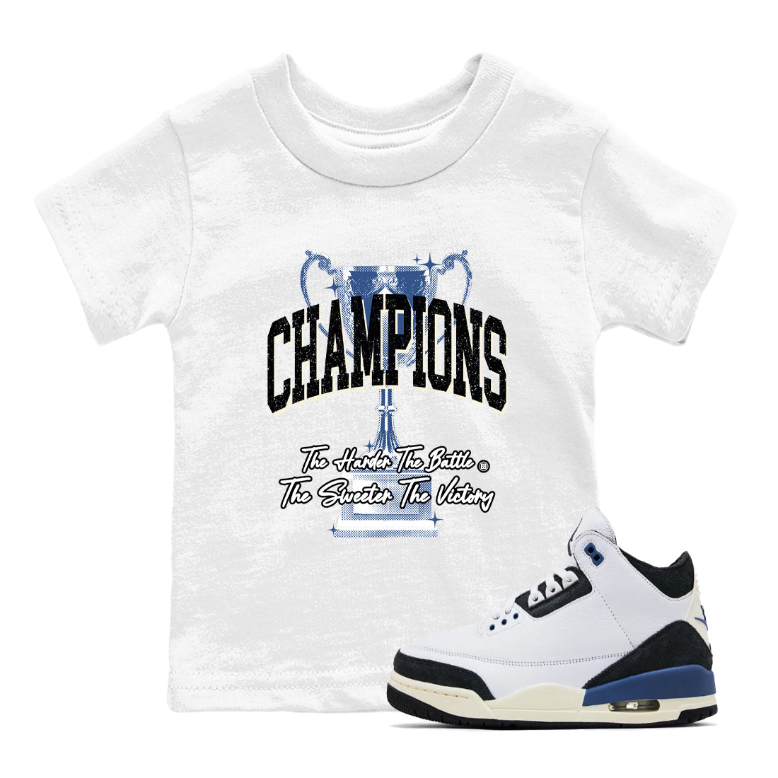 Champions Trophy snkmatch Tees Kids - Air Jordan 3 A Ma Maniere x Diffused Blue
