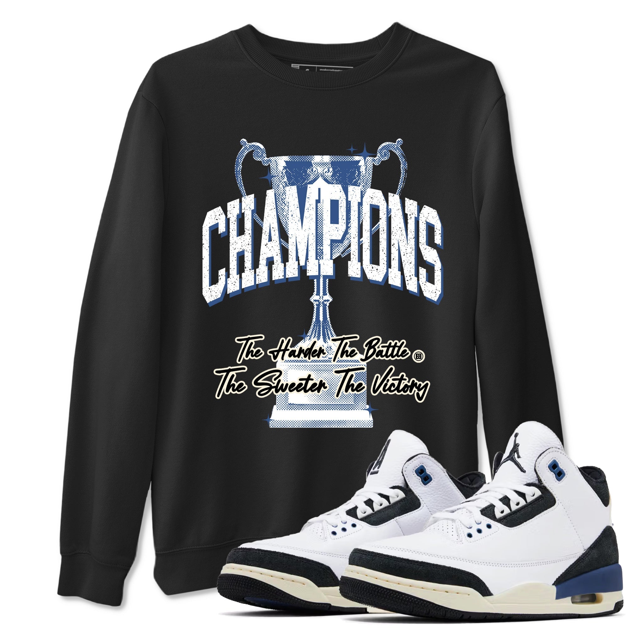 Champions Trophy snkmatch Tees - Air Jordan 3 A Ma Maniere x Diffused Blue