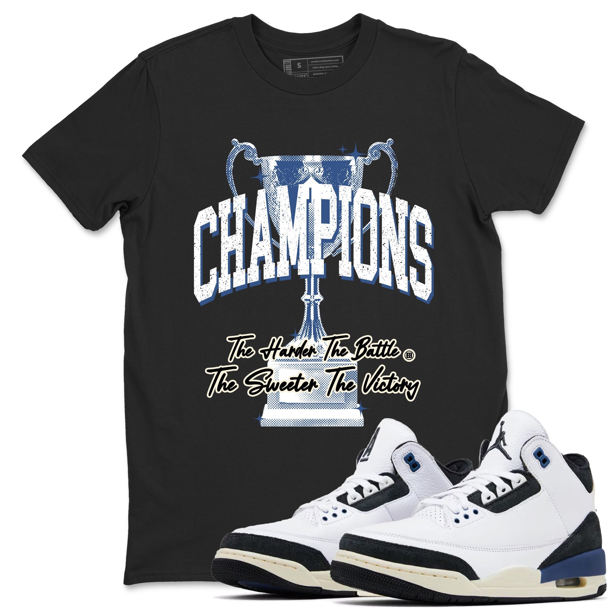Champions Trophy snkmatch Tees - Air Jordan 3 A Ma Maniere x Diffused Blue