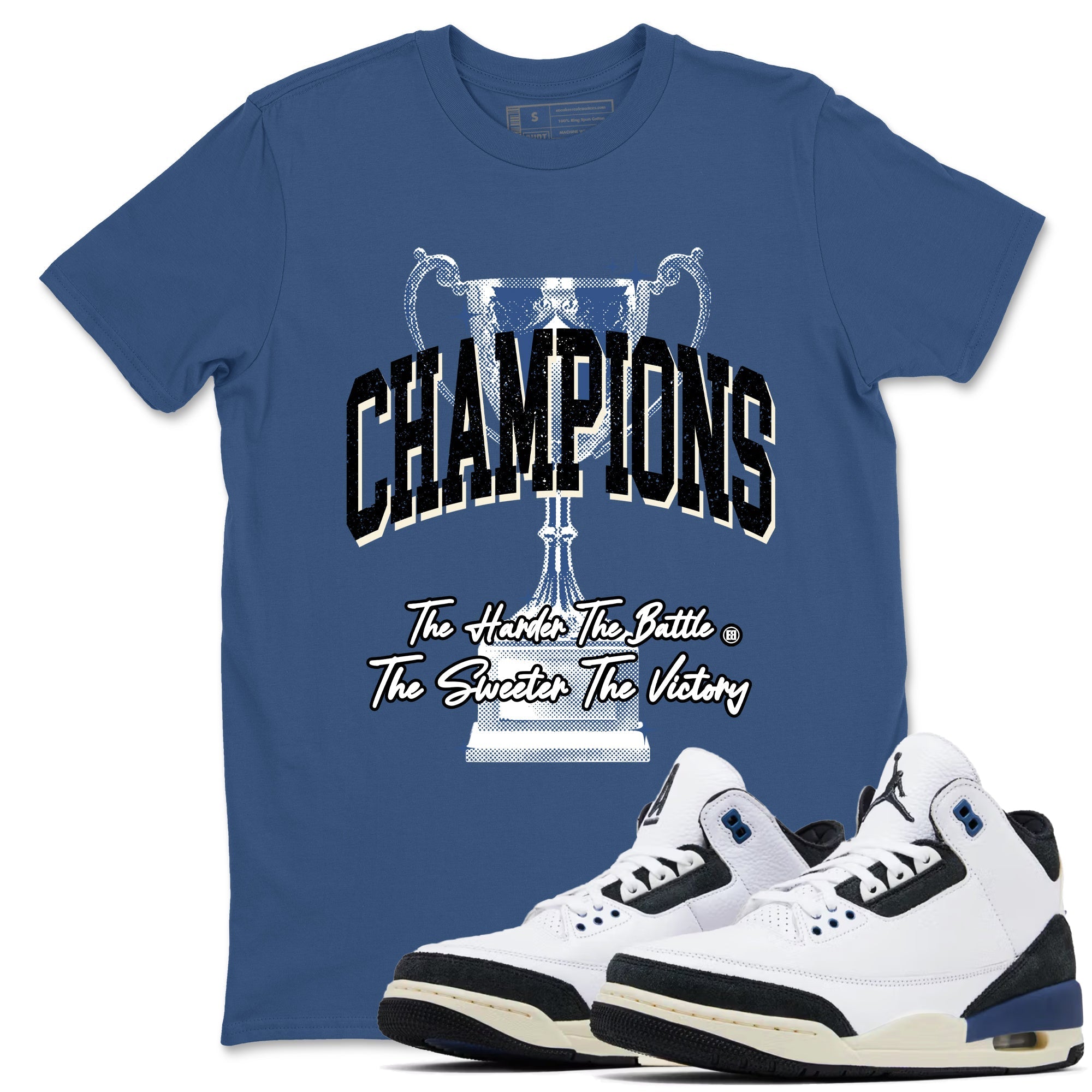Champions Trophy snkmatch Tees - Air Jordan 3 A Ma Maniere x Diffused Blue