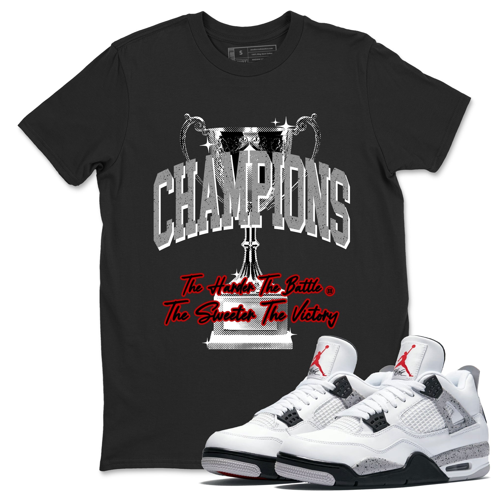Champions Trophy snkmatch Tees - Air Jordan 4 White Cement