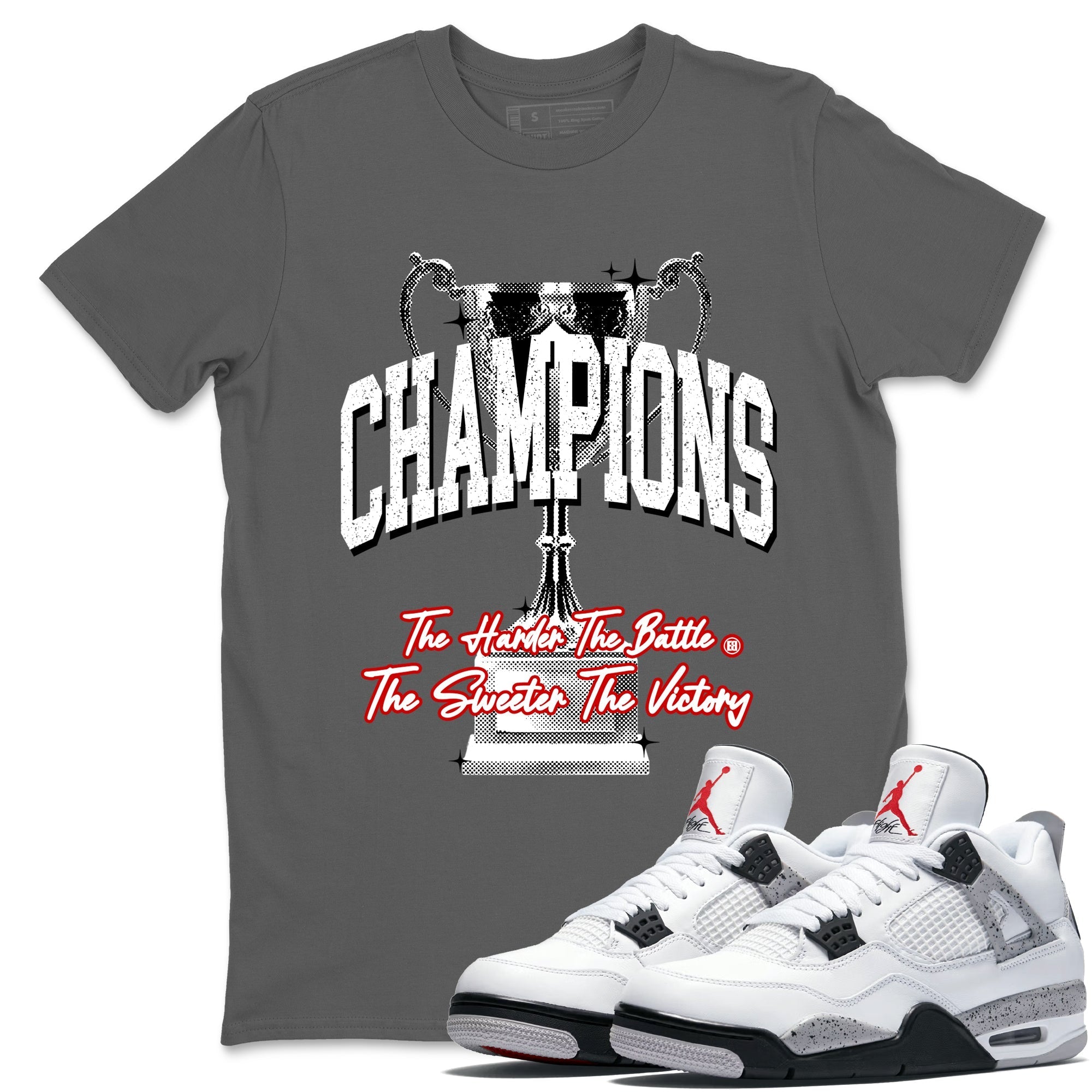 Champions Trophy snkmatch Tees - Air Jordan 4 White Cement