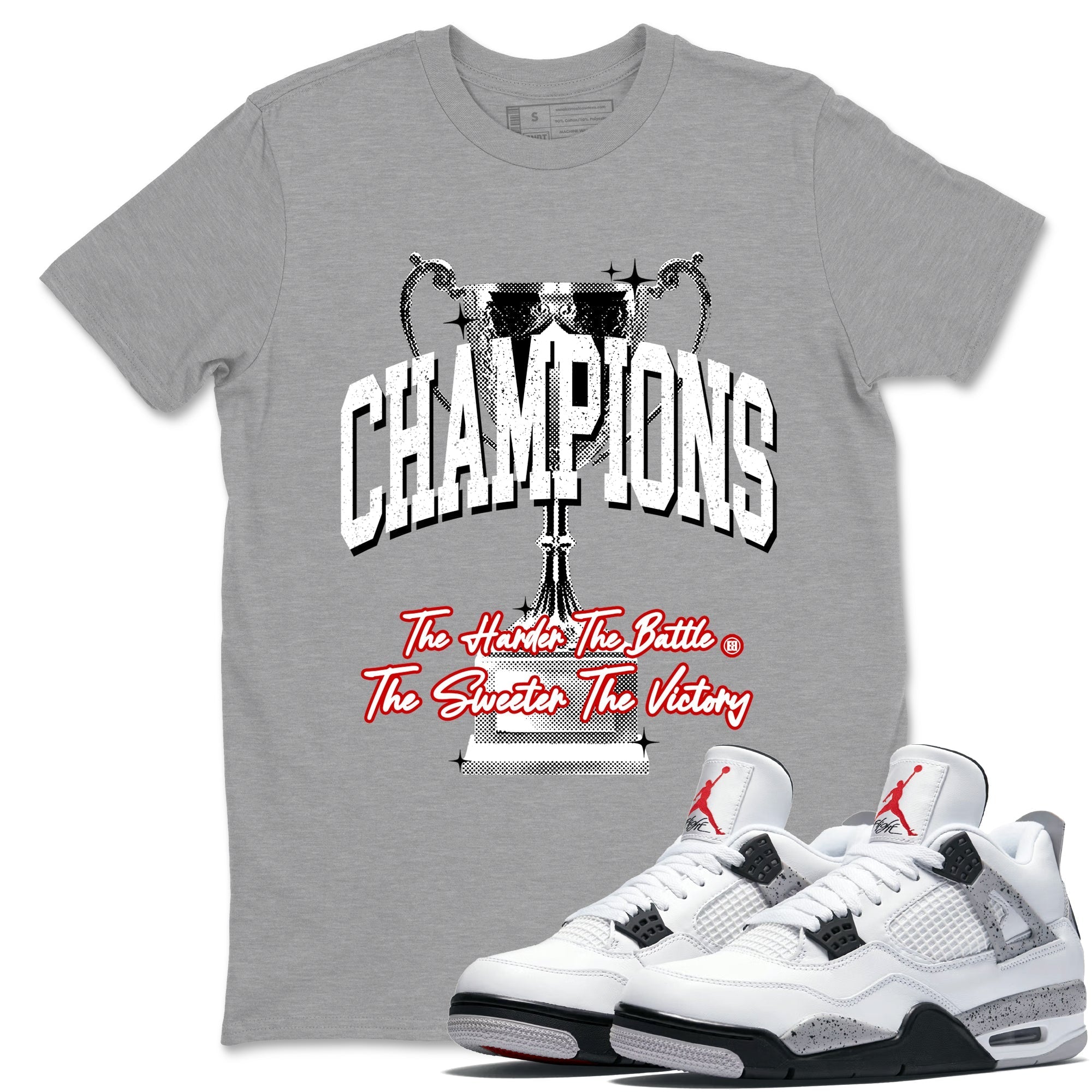 Champions Trophy snkmatch Tees - Air Jordan 4 White Cement