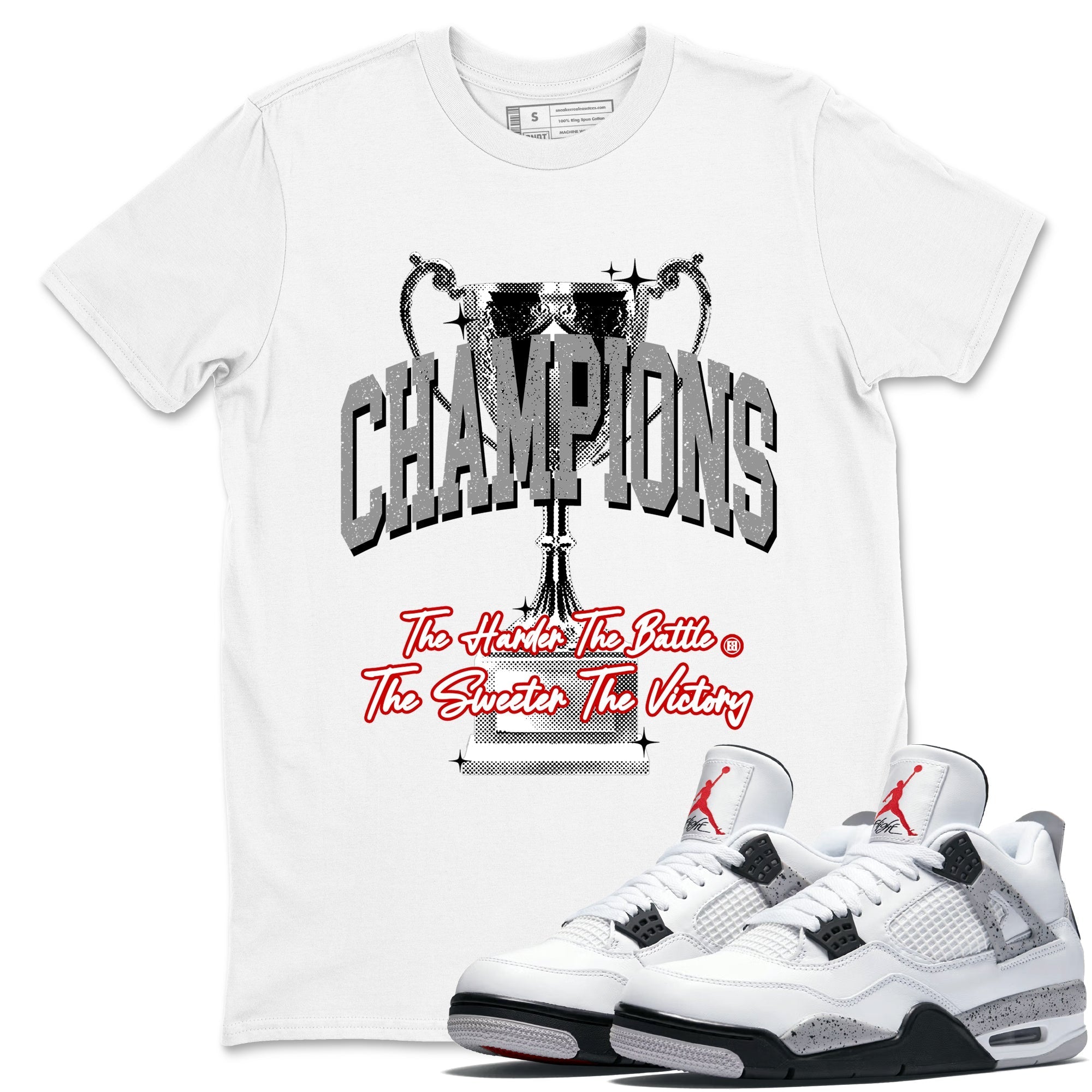 Champions Trophy snkmatch Tees - Air Jordan 4 White Cement