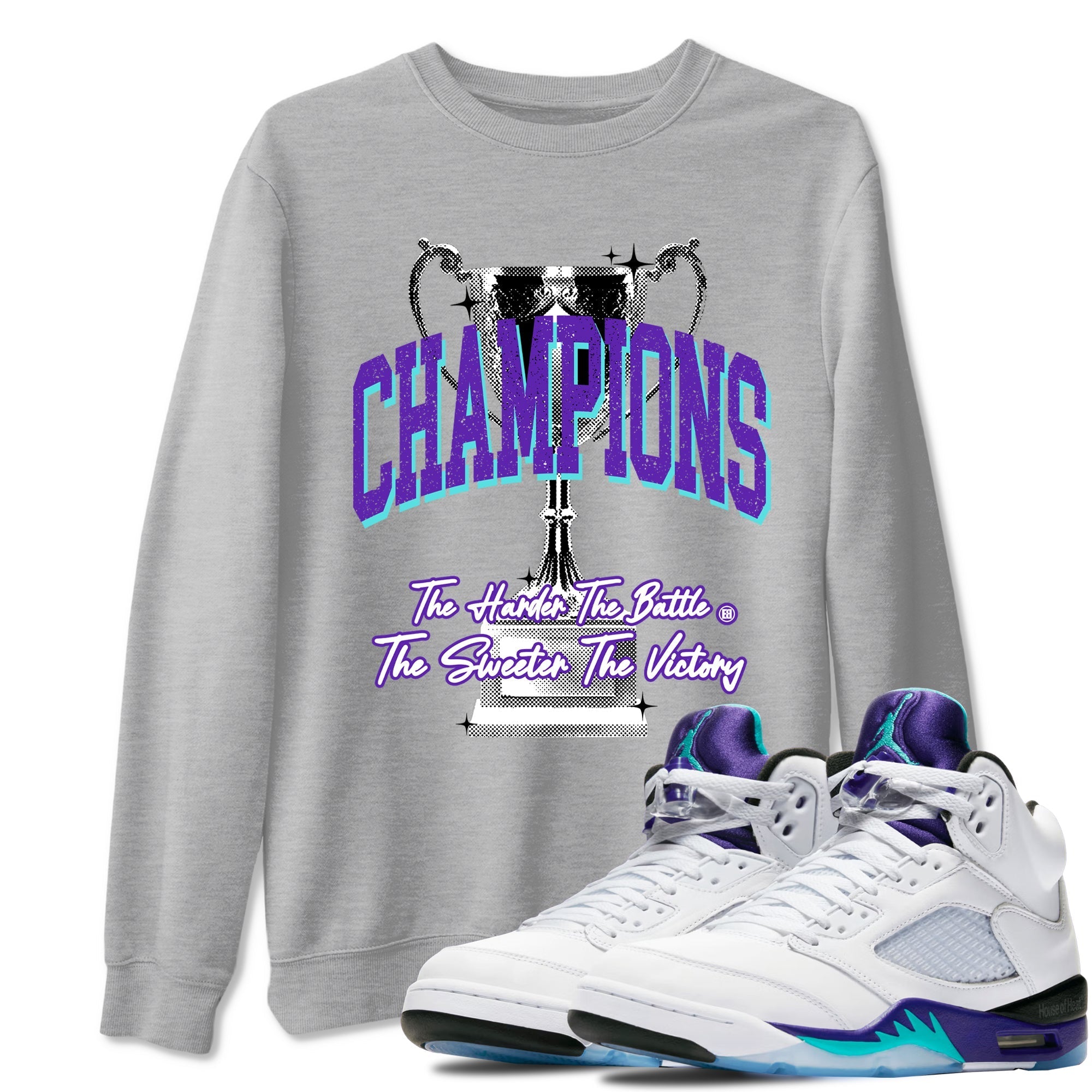 Champions Trophy snkmatch Tees - Air Jordan 5 Grape