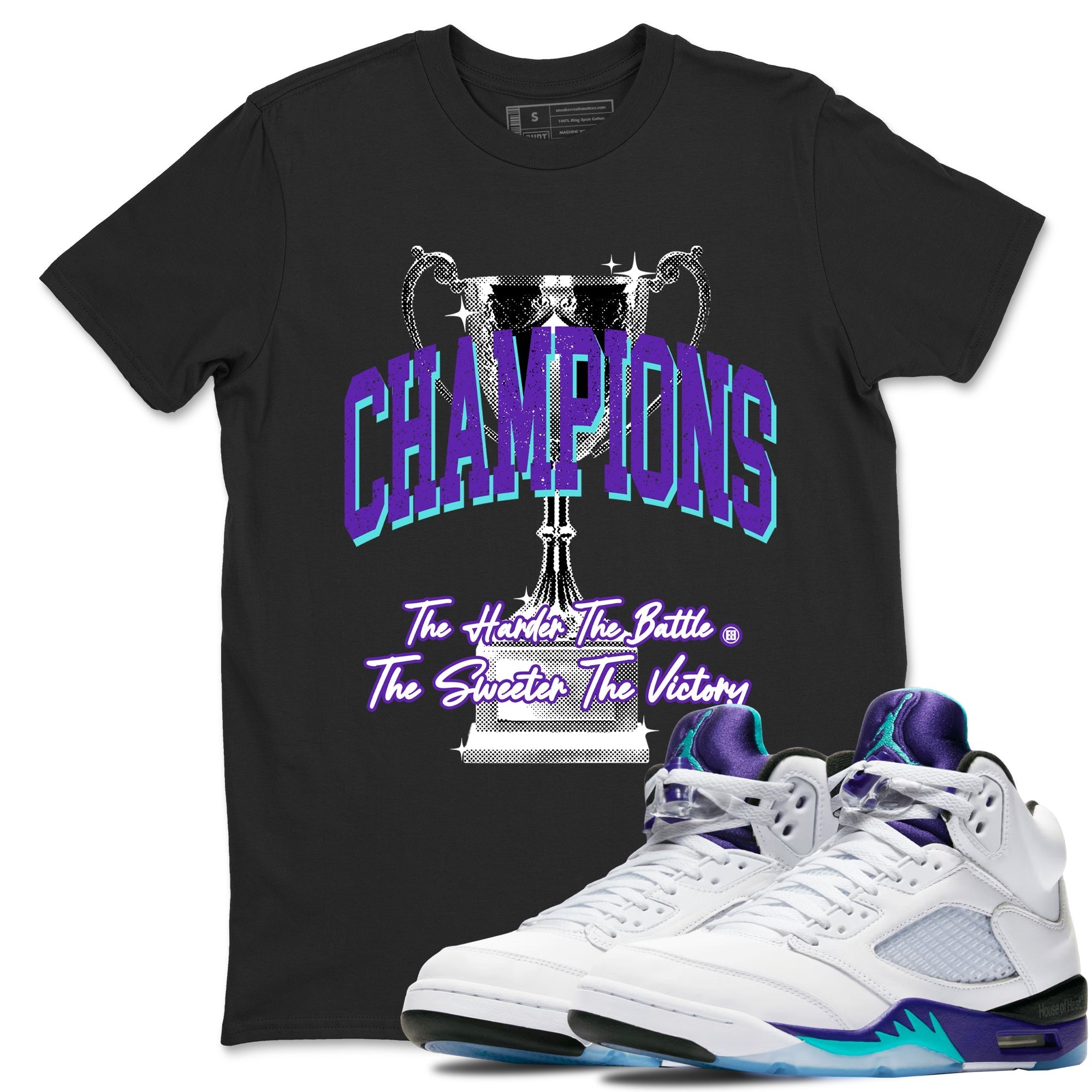Champions Trophy snkmatch Tees - Air Jordan 5 Grape
