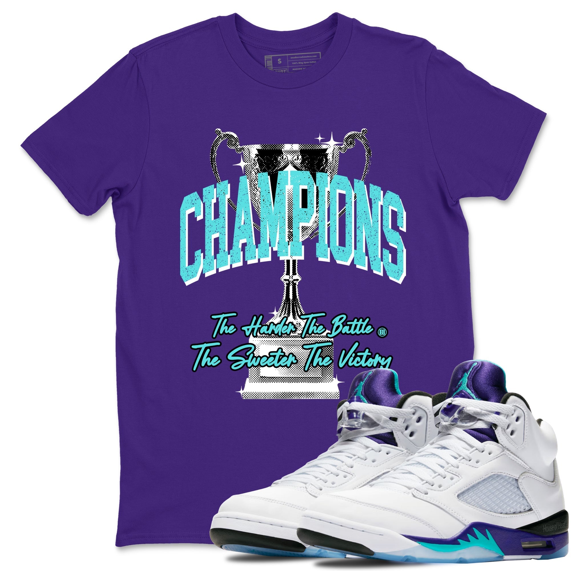 Champions Trophy snkmatch Tees - Air Jordan 5 Grape