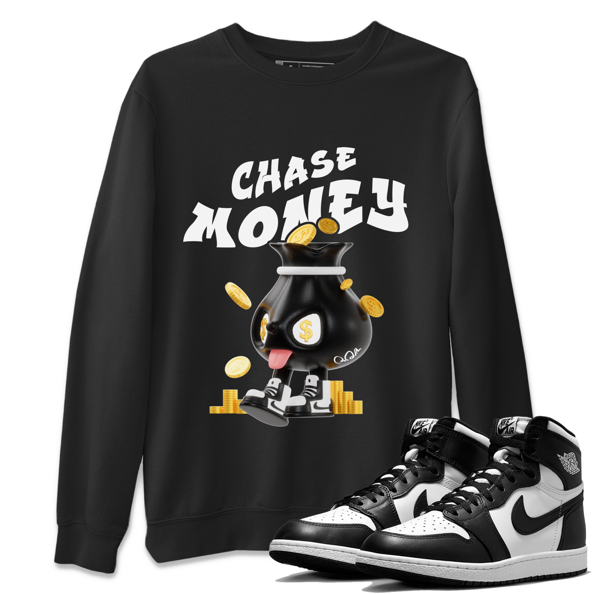 Chase Money snkmatch Tee - Air Jordan 1 Black White