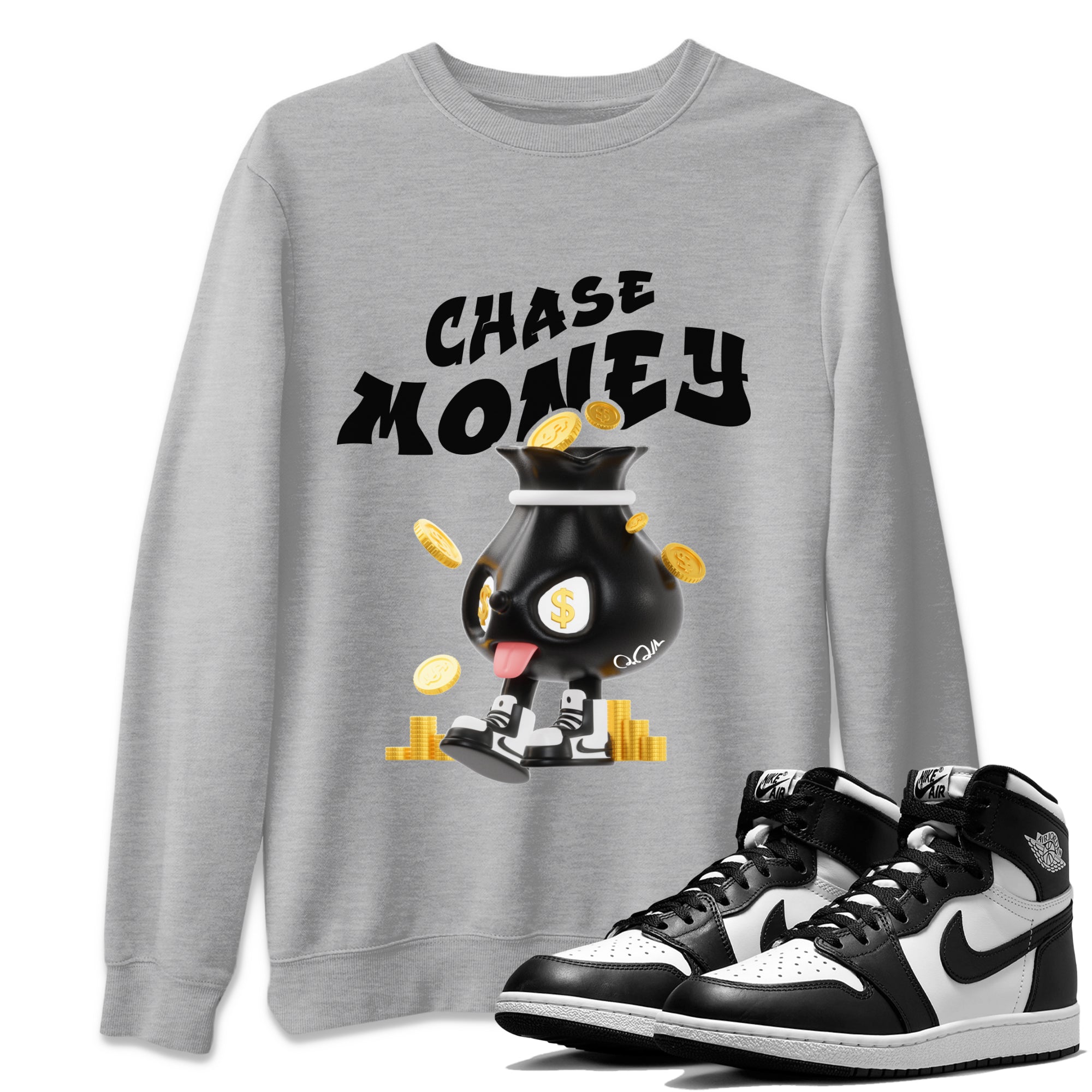 Chase Money snkmatch Tee - Air Jordan 1 Black White