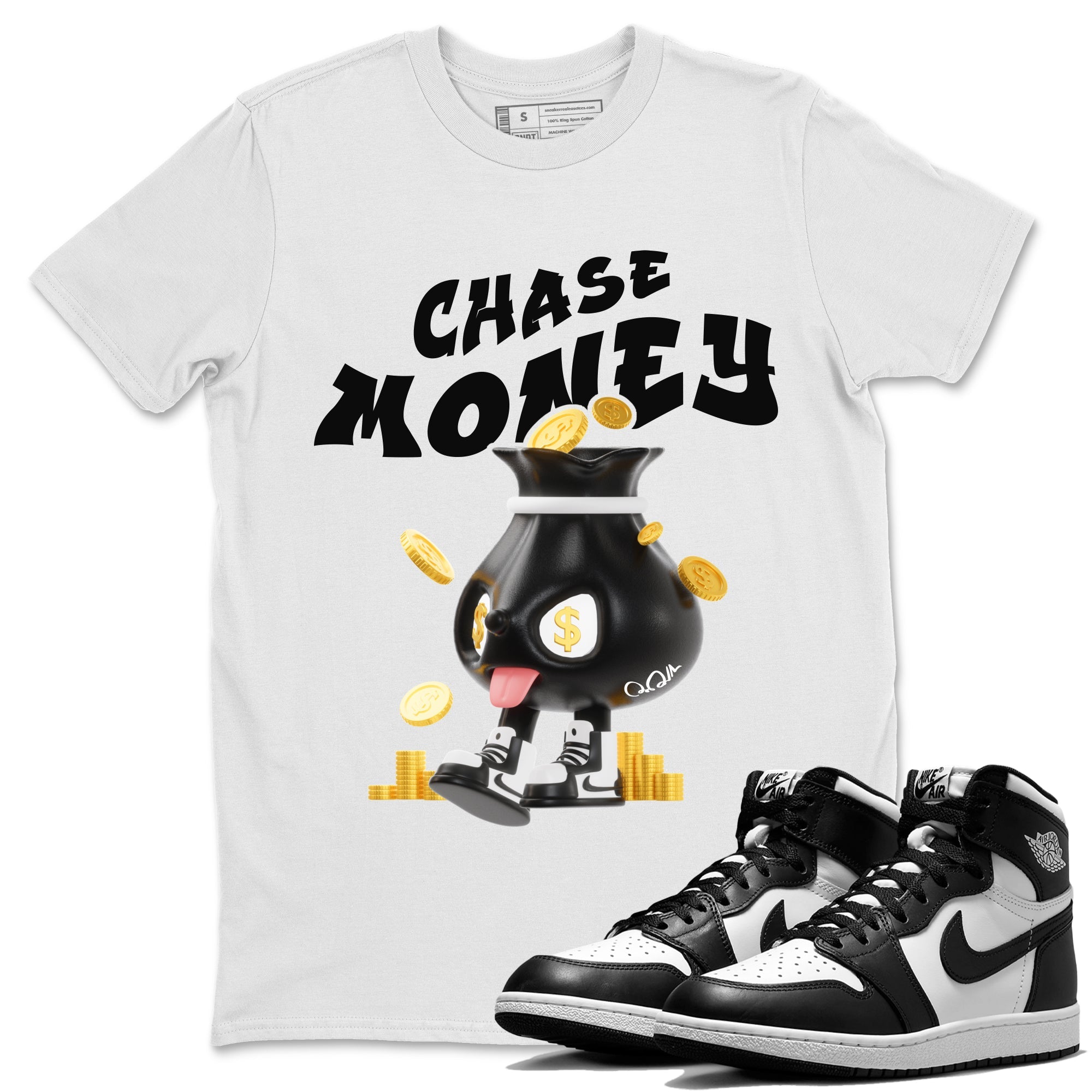 Chase Money snkmatch Tee - Air Jordan 1 Black White