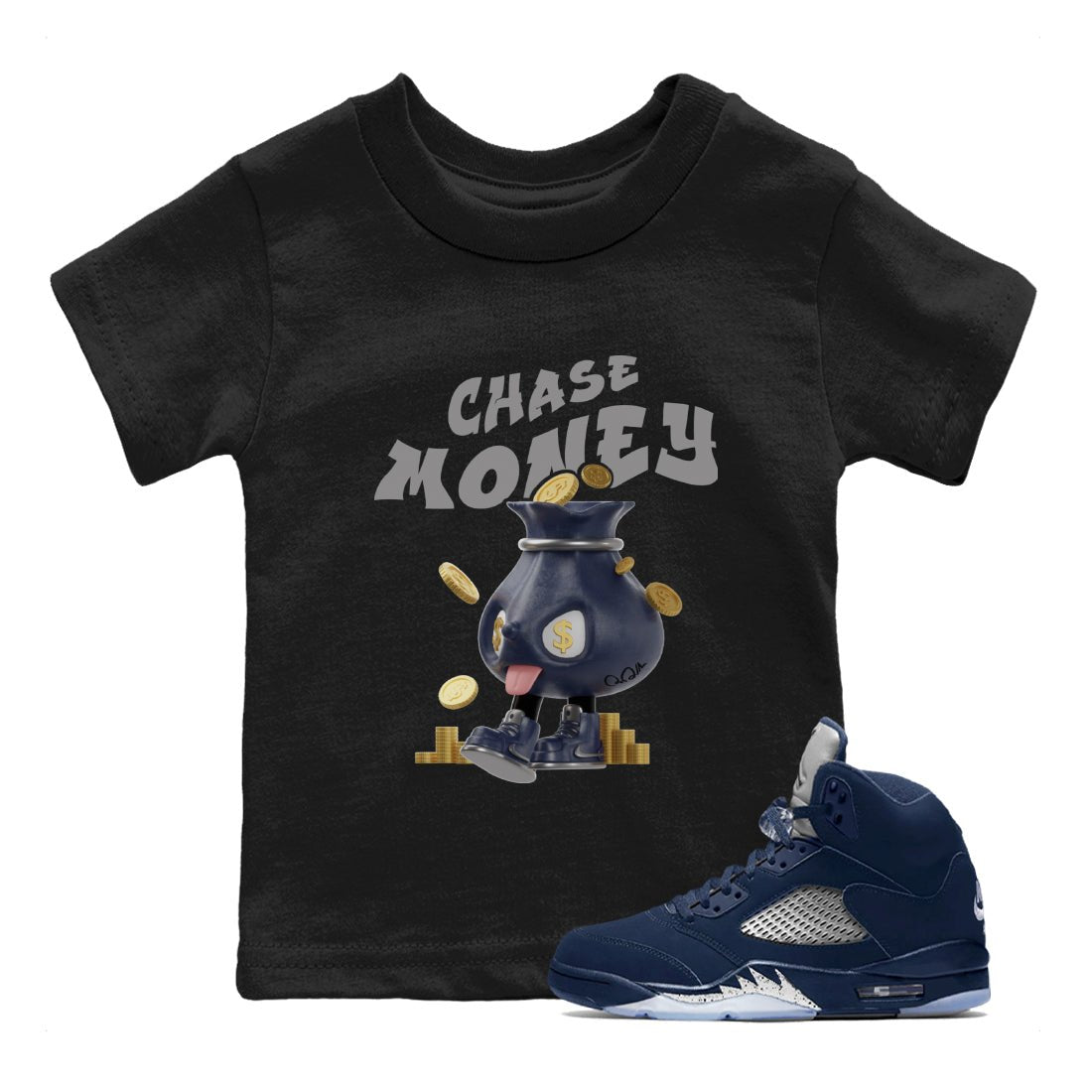 Chase Money snkmatch Tee Kids - Air Jordan 5 Georgetown